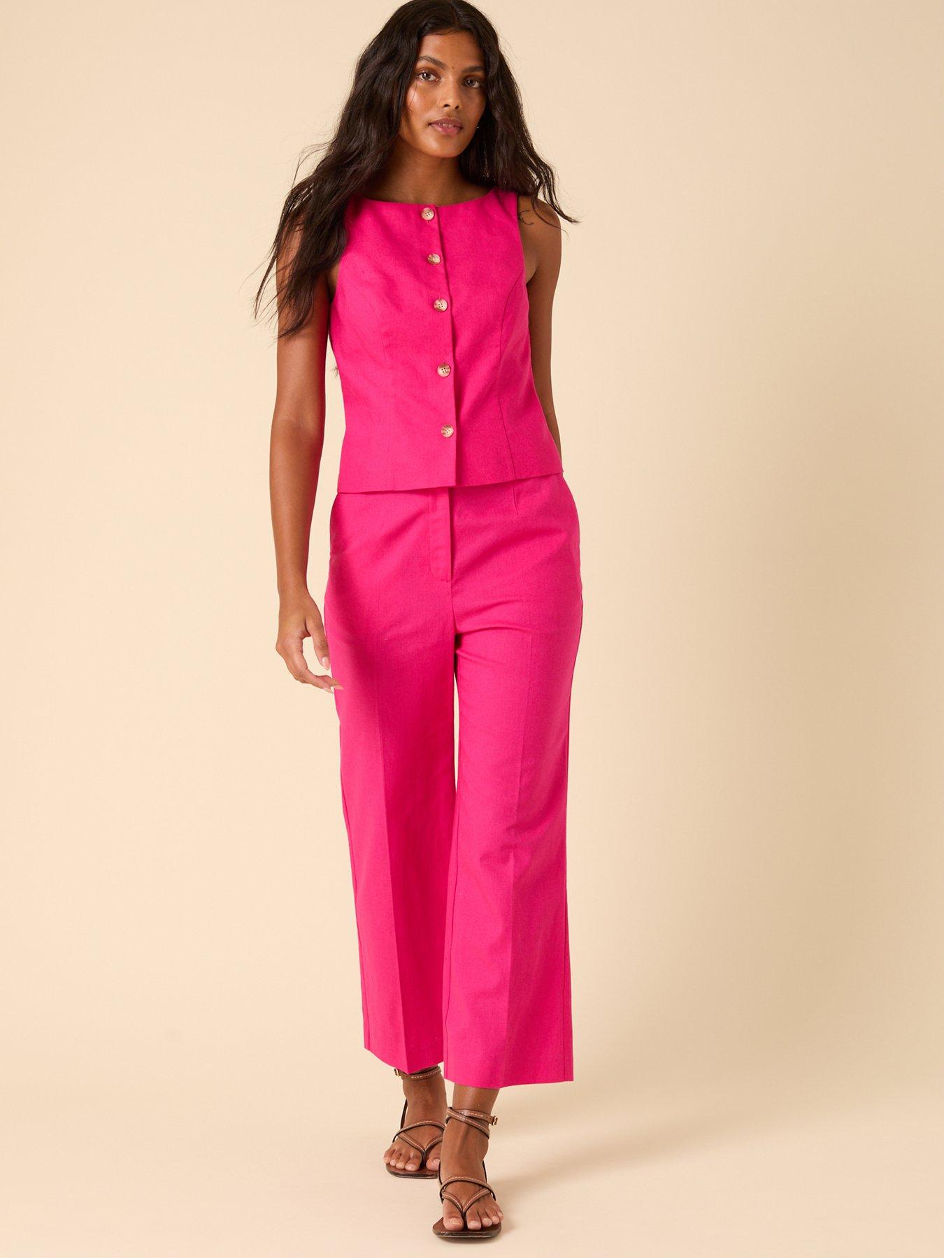 undefined Etta Linen Trouser - Pink