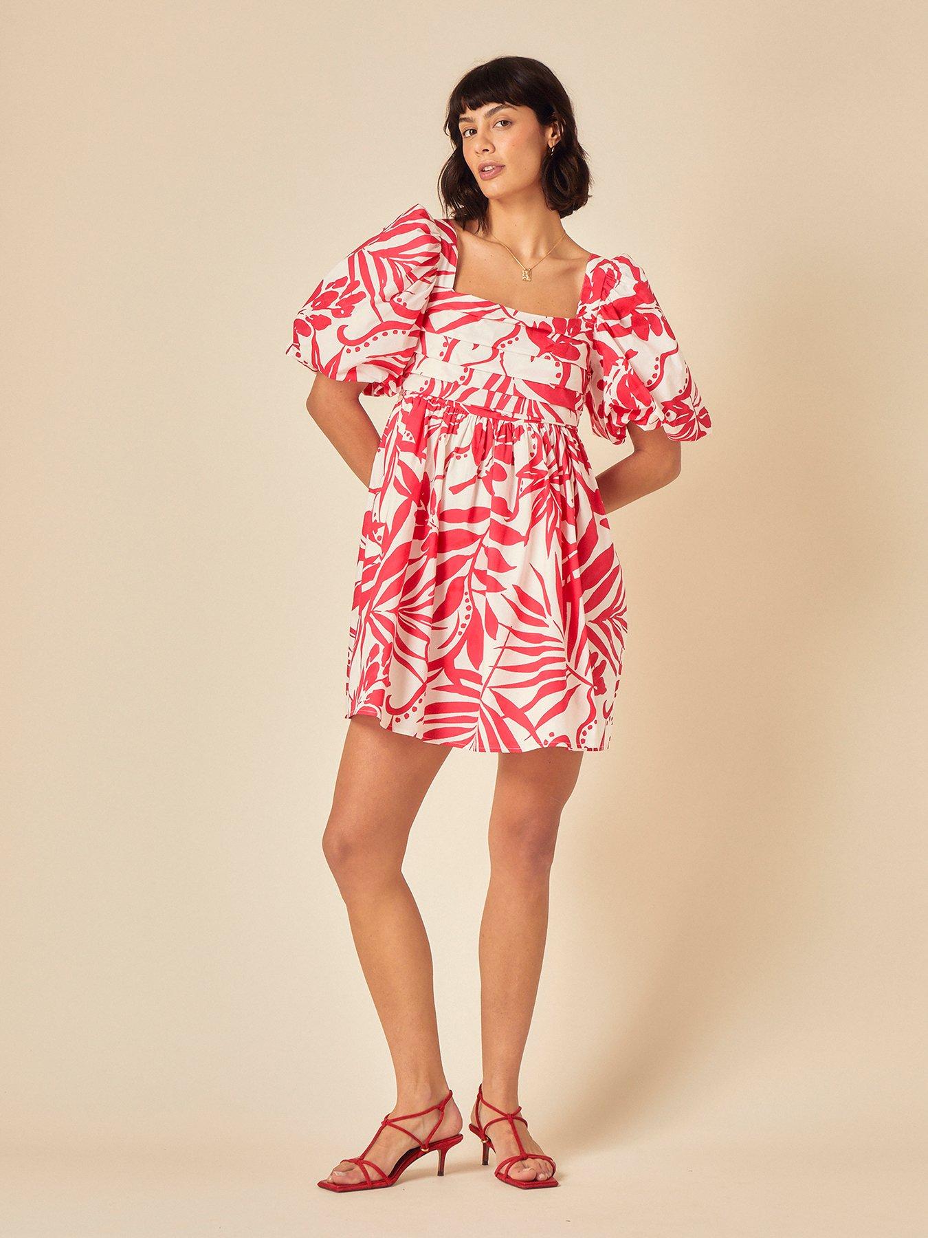 undefined Nova Abstract Mini Dress - Red