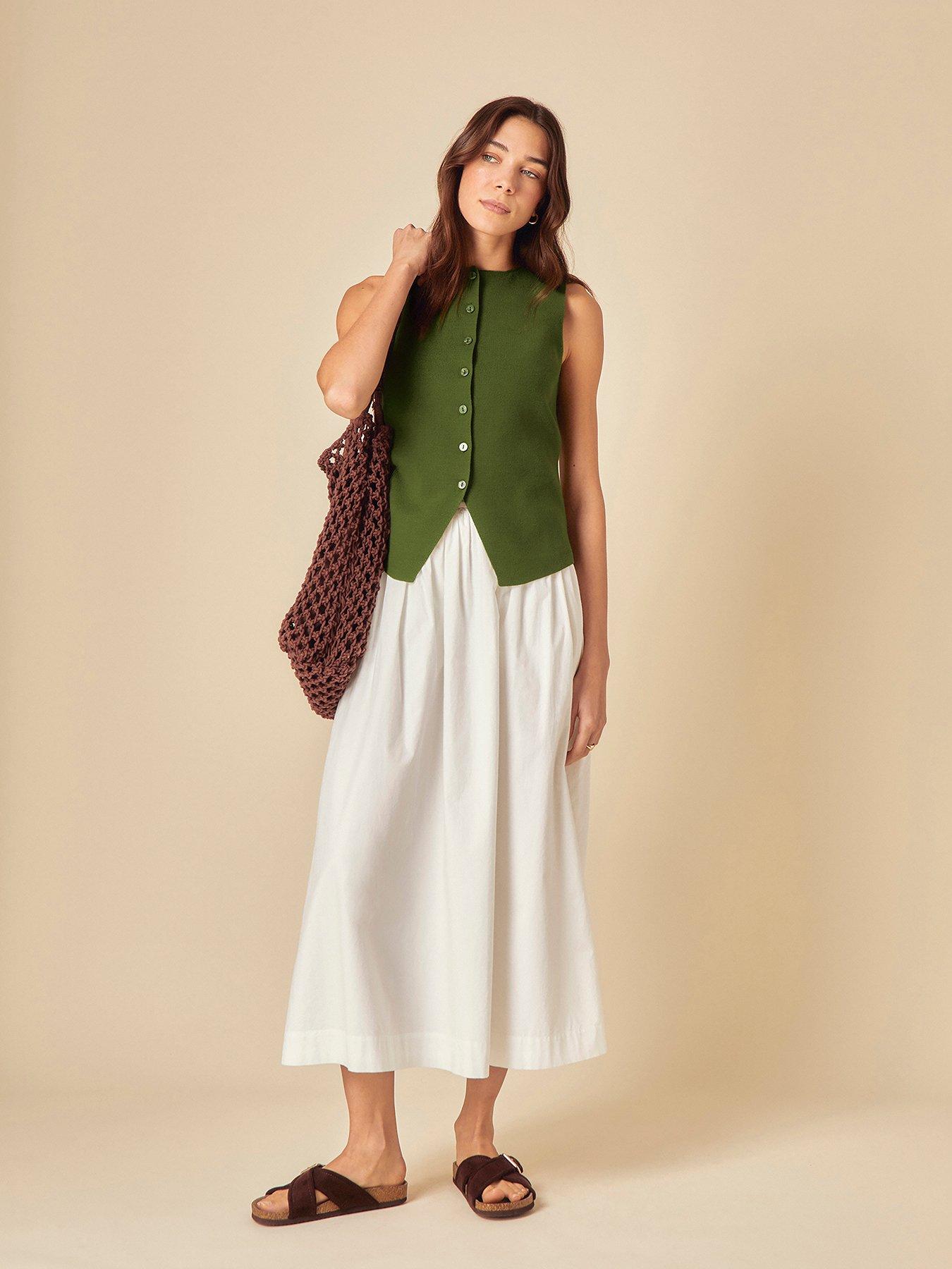 undefined Fine Gauge Knitted Waistcoat - Green