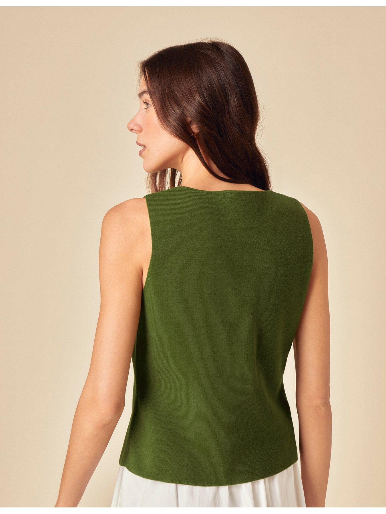  image of nobodys-child-fine-gauge-knitted-waistcoat-green