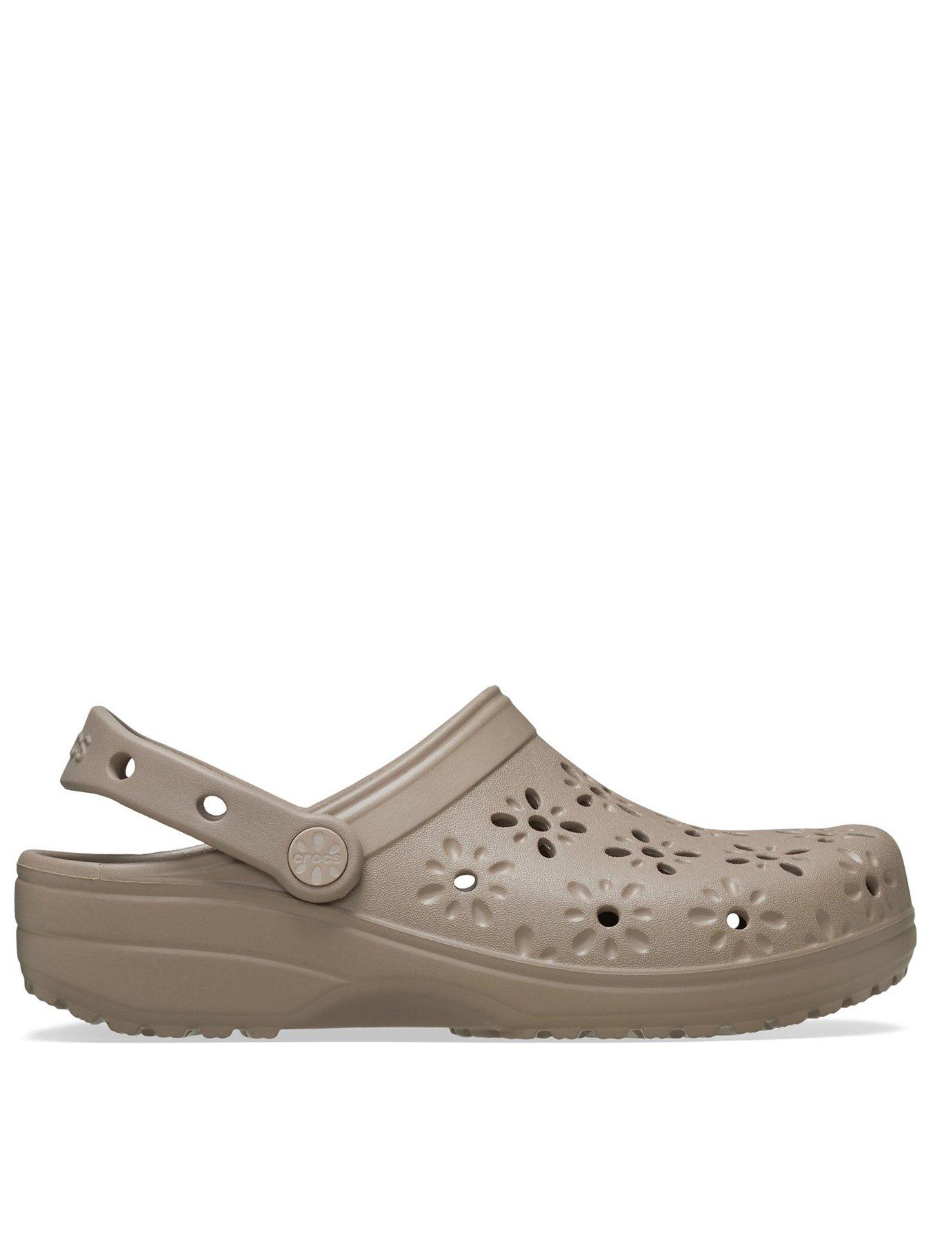 undefined Classic Floral Cut Out Clog - Taupe