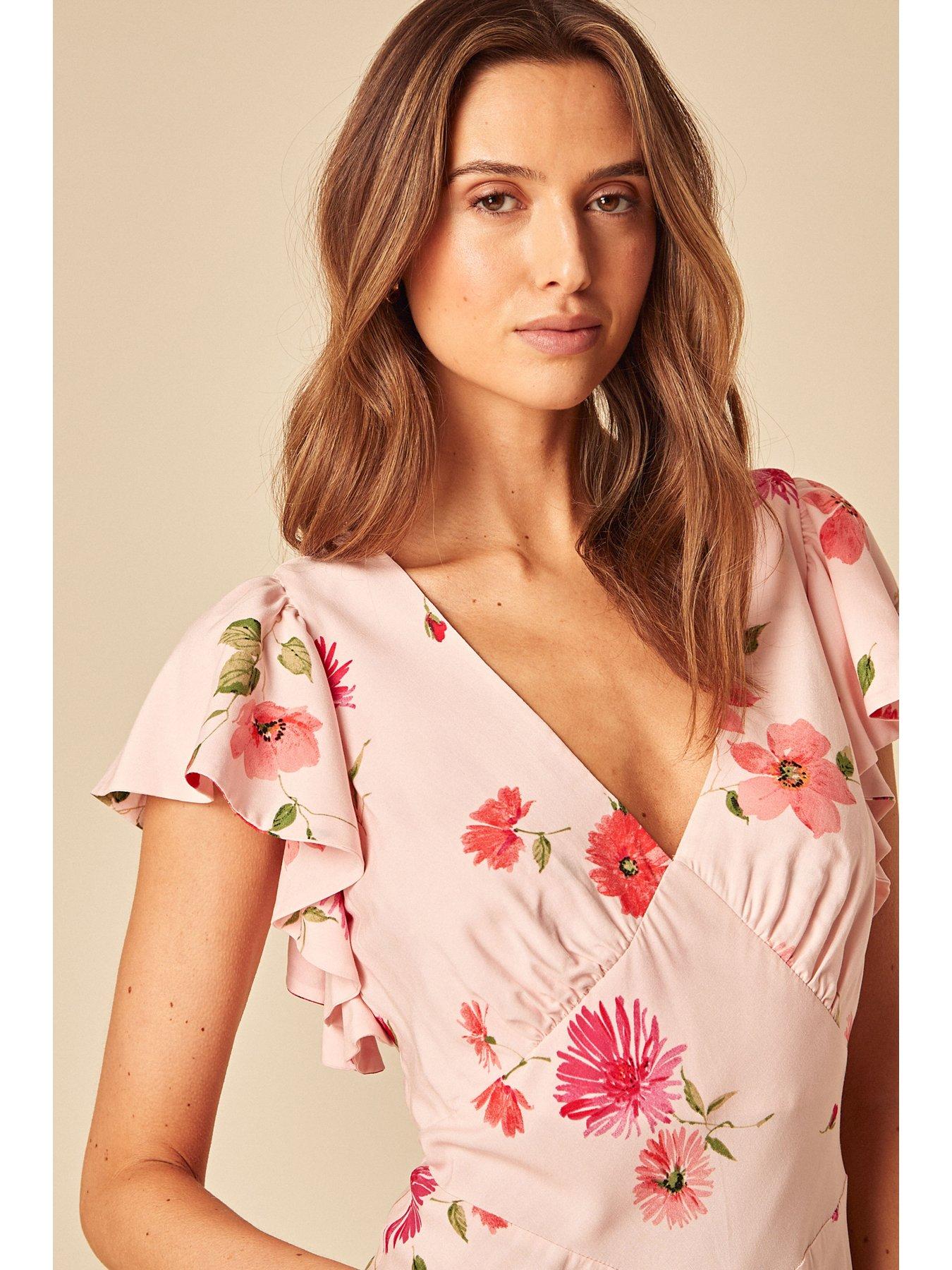 Image 5 of 5 of Nobodys Child Loubella Floral Midi Dress - Pink