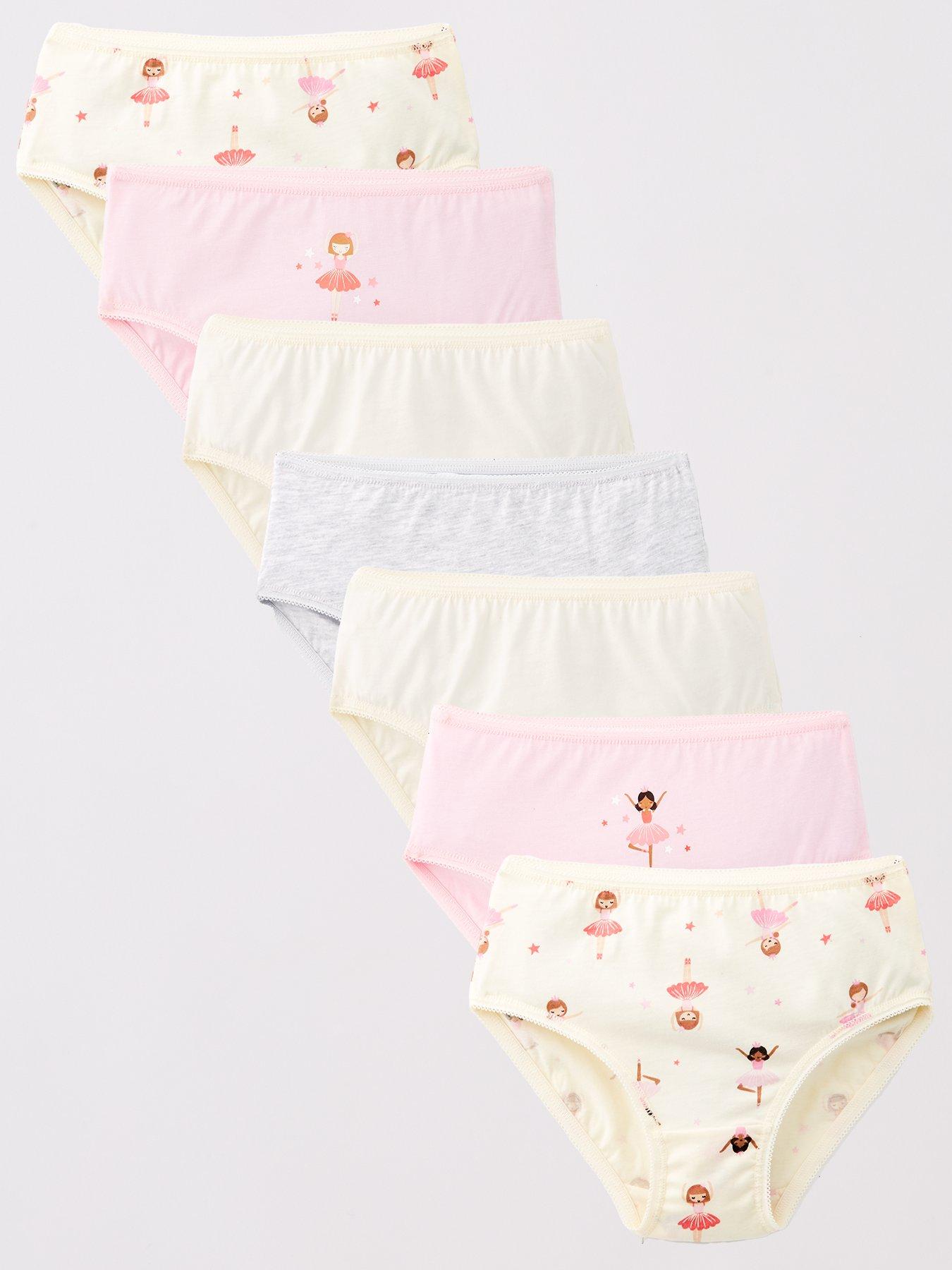 Image 1 of 5 of The Very Collection Girls 7 Pack Briefs - Ballerina Print