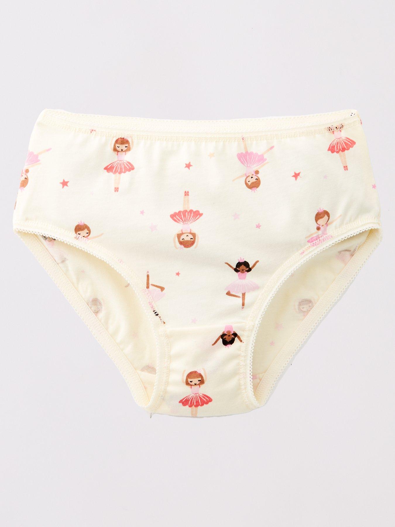 Image 2 of 5 of The Very Collection Girls 7 Pack Briefs - Ballerina Print