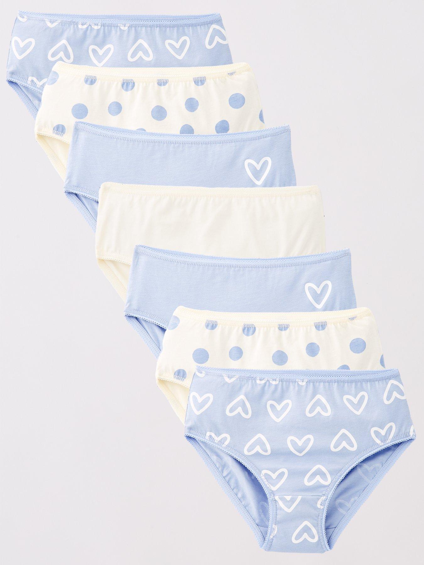 undefined Girls 7 Pack Briefs - Heart And Spots Print