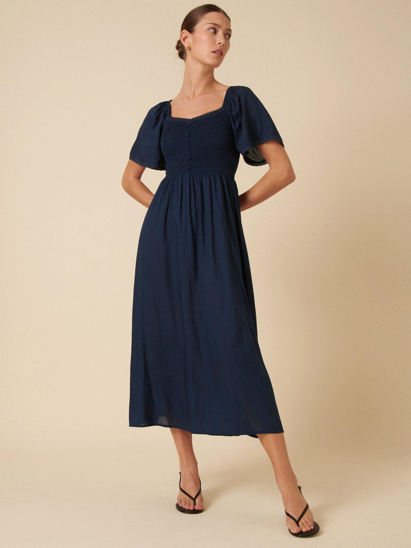 Image 1 of 4 of Nobodys Child Mia Midi Dress - Navy - Blue