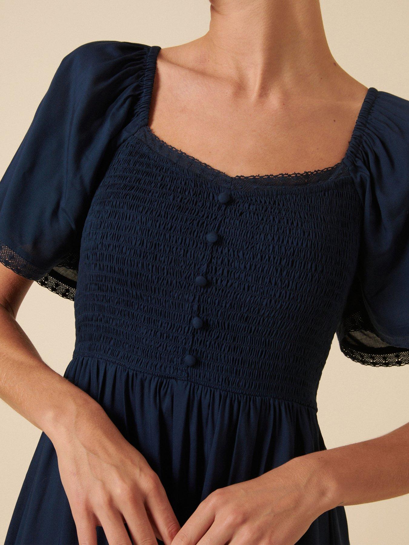 Image 4 of 4 of Nobodys Child Mia Midi Dress - Navy - Blue