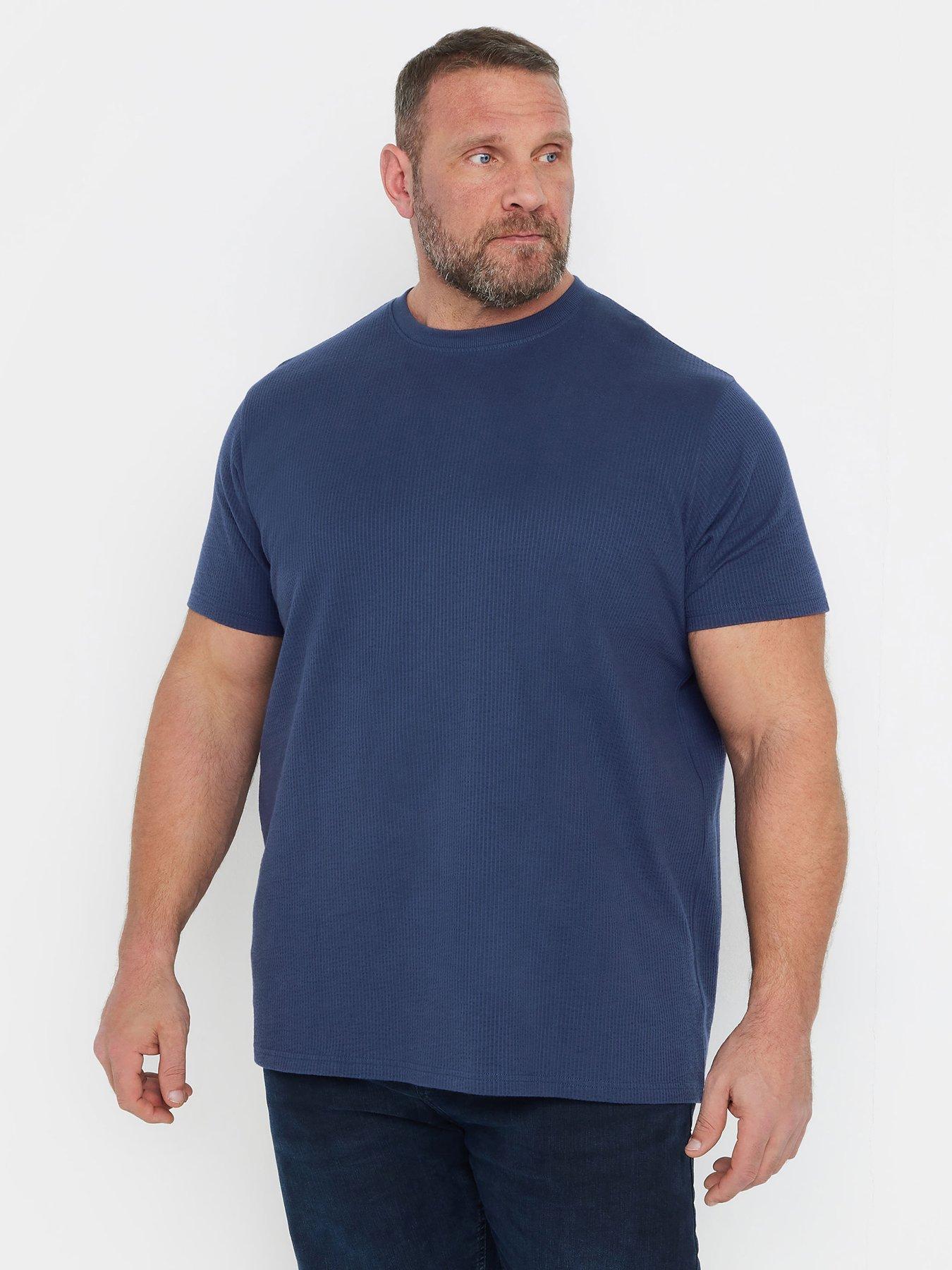 undefined Seersucker Textured T-Shirt - Blue
