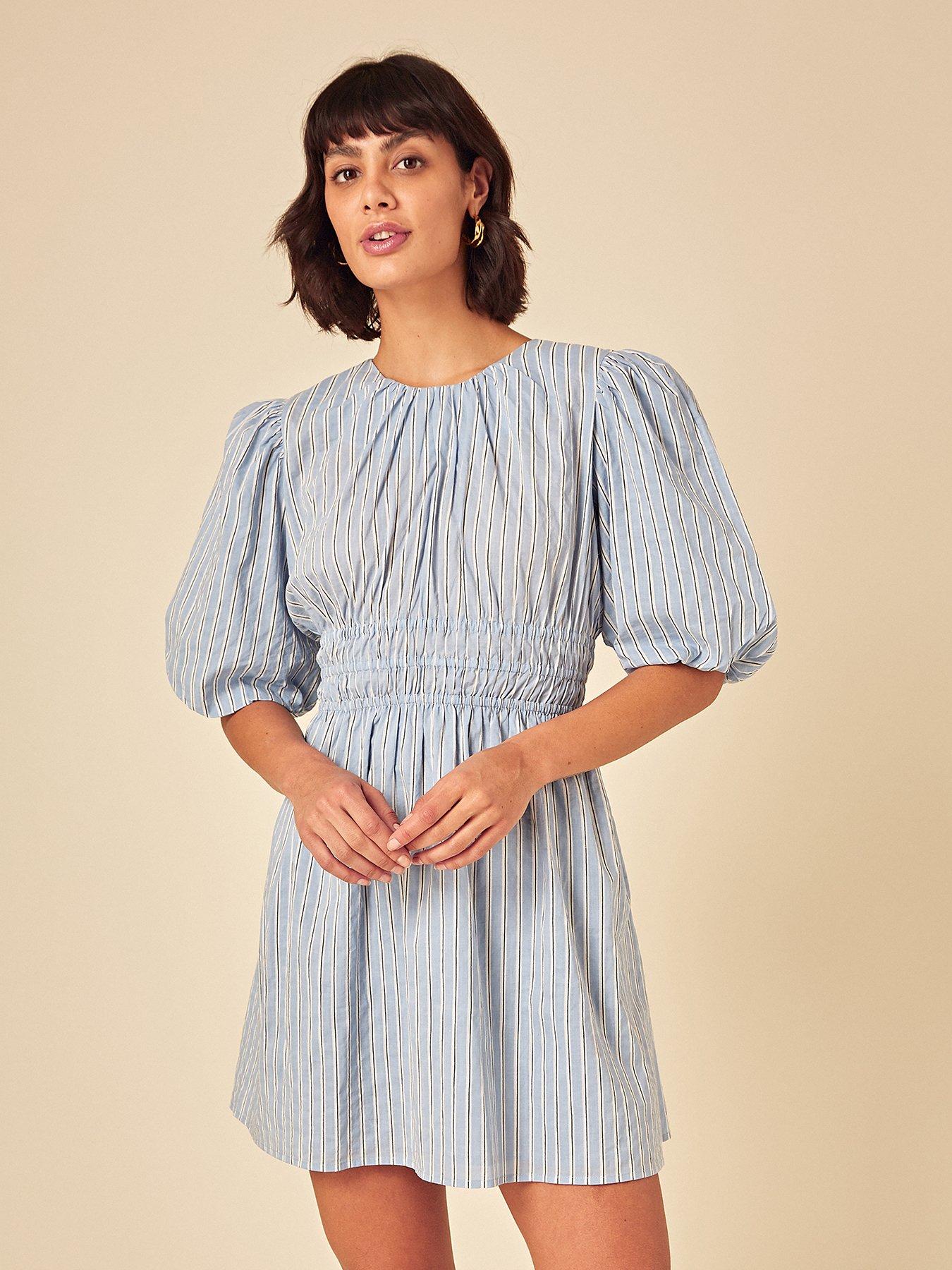 undefined Zelda Stripe Mini Dress - Blue