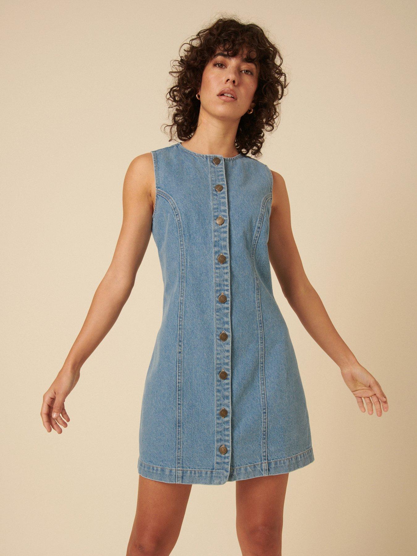 undefined Denim Mini Dress - Blue
