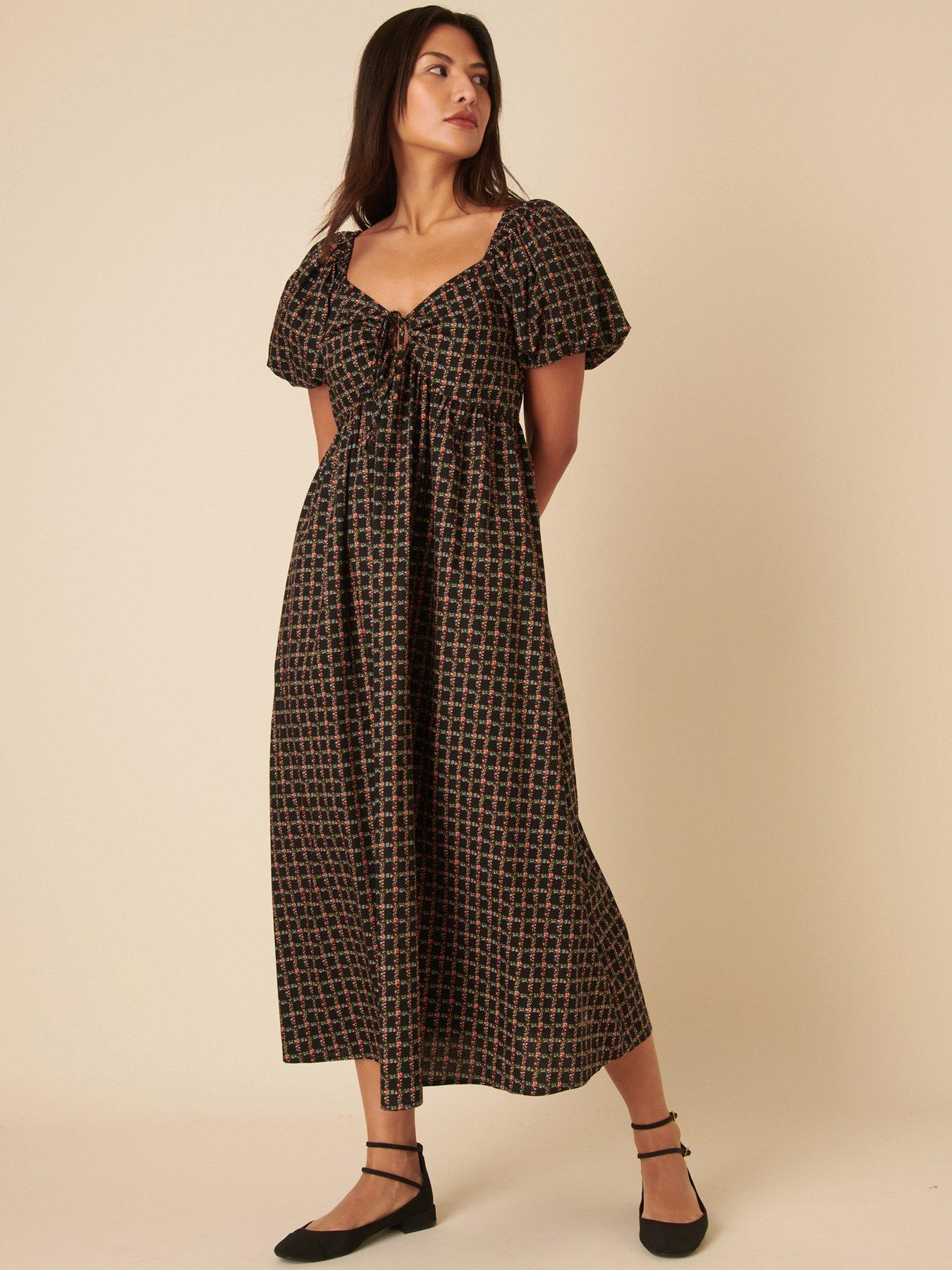 Image 3 of 4 of Nobodys Child Joanna Cherie Ditsy Midi Dress - Black