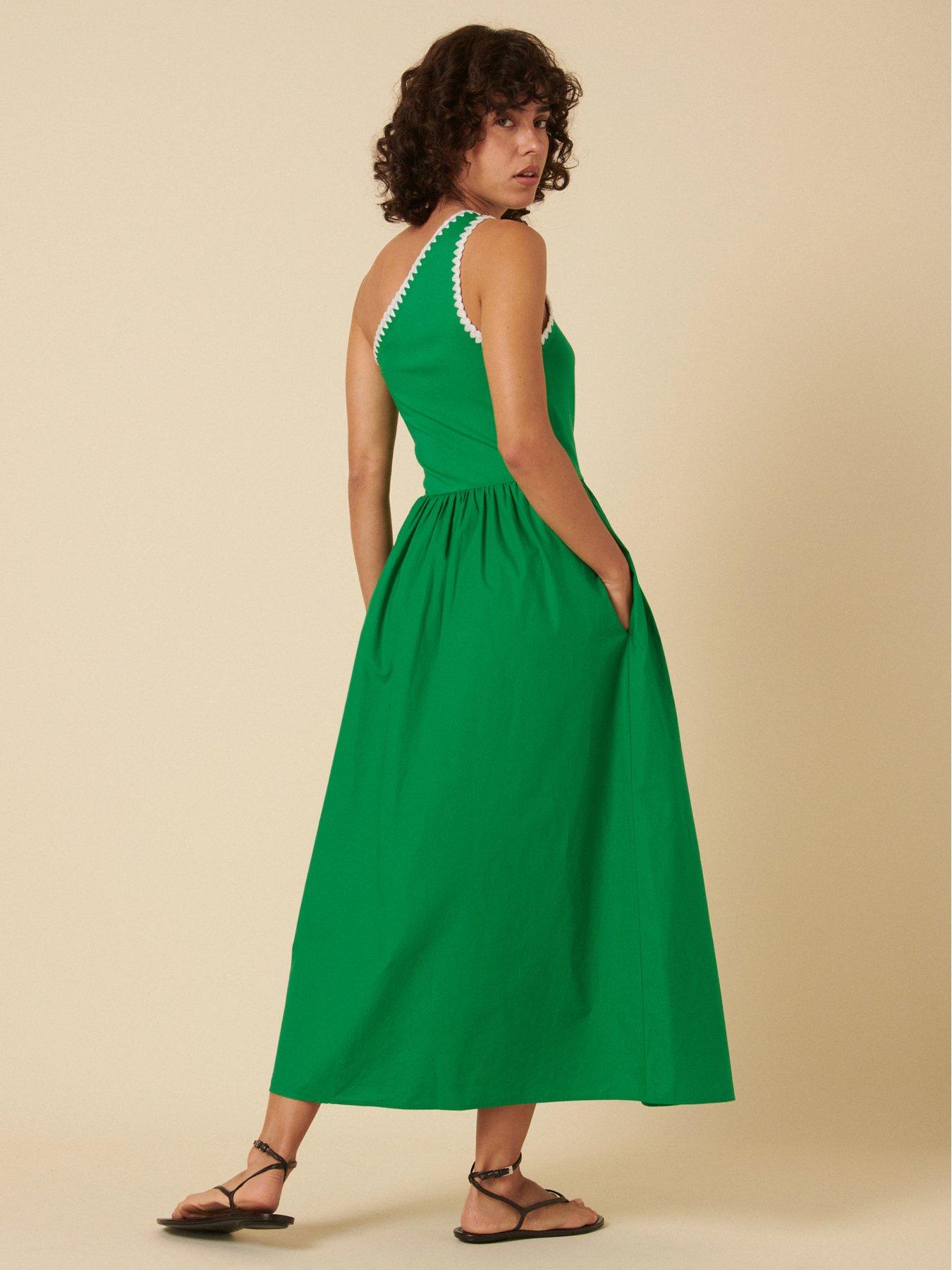 Image 2 of 5 of Nobodys Child Sabrina Midi Dress - Green