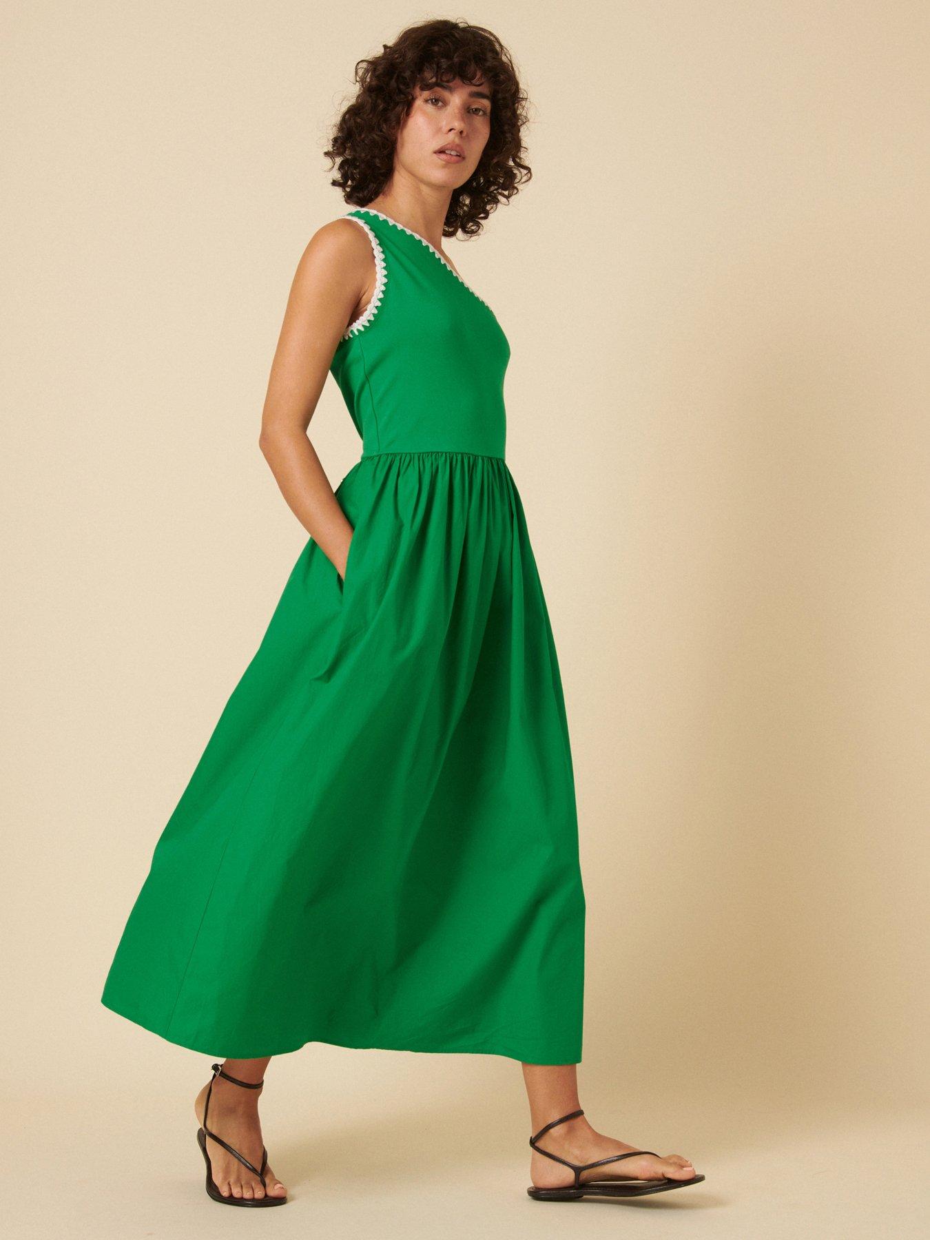 Image 3 of 5 of Nobodys Child Sabrina Midi Dress - Green