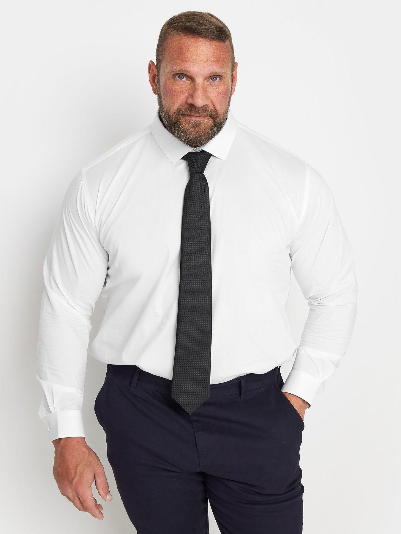 BadRhino Formal Long Sleeve Shirt, White, Size 18, Men
