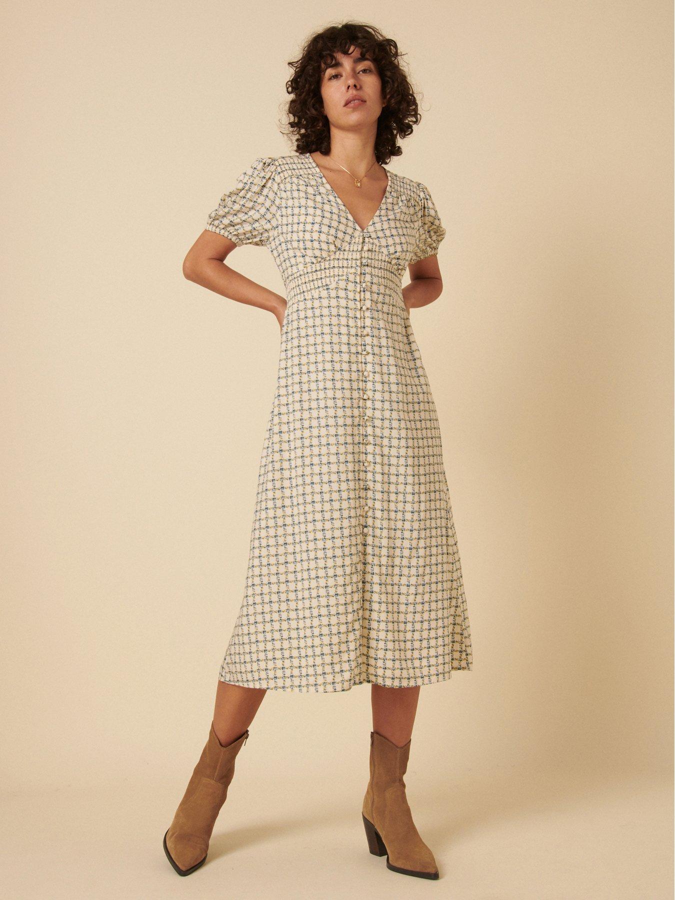 Image 1 of 3 of Nobodys Child Lucinda Ditsy Cherie Midi Dress - White