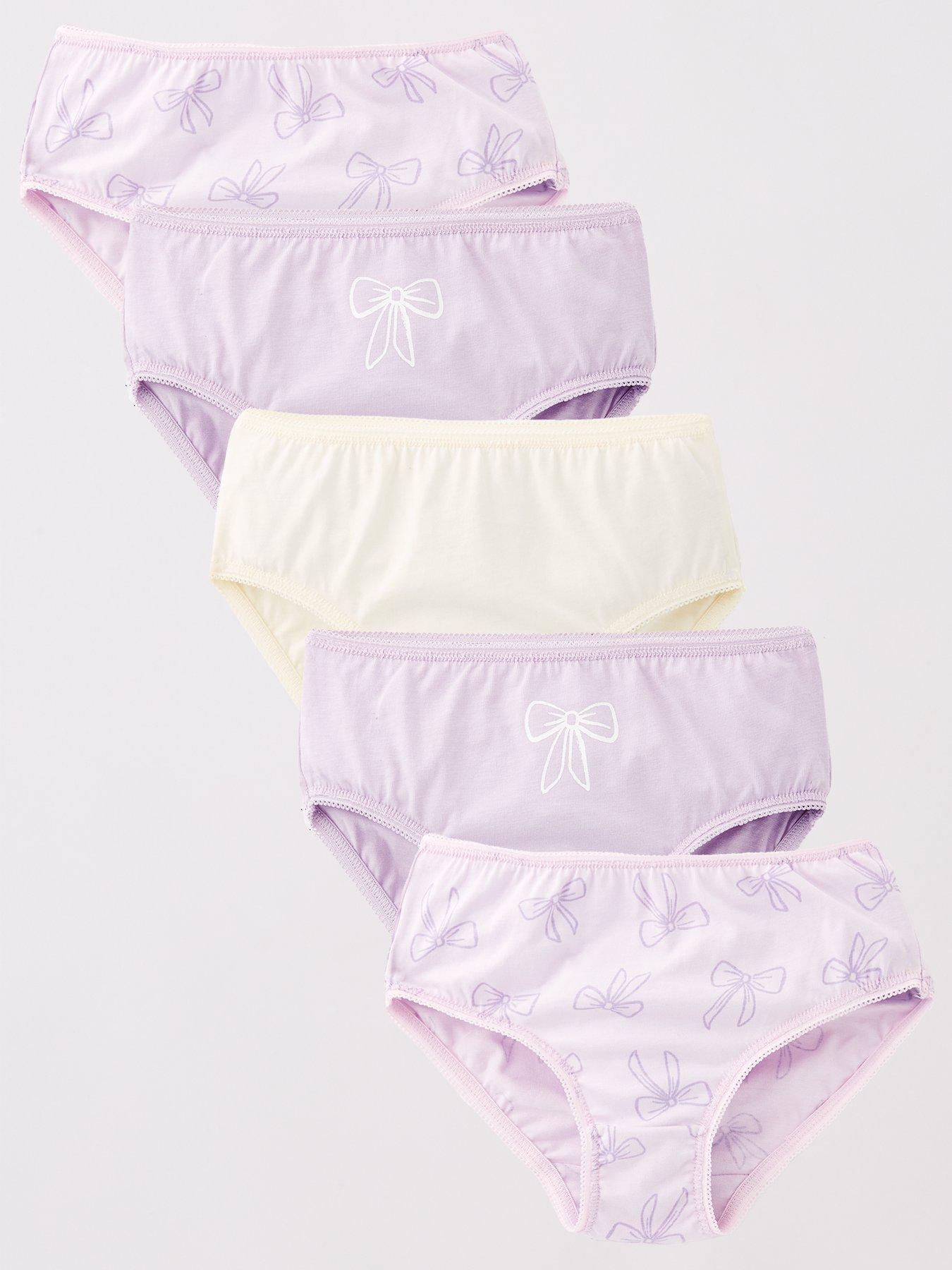 undefined Girls 5 Pack Briefs (Bow Print) - Multi
