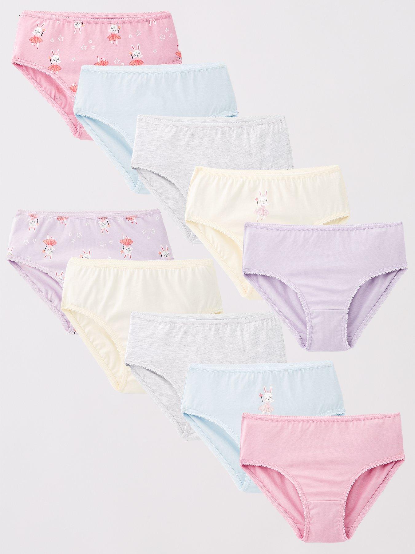 Image 1 of 5 of The Very Collection Girls 10 Pack Briefs - Bunny Print