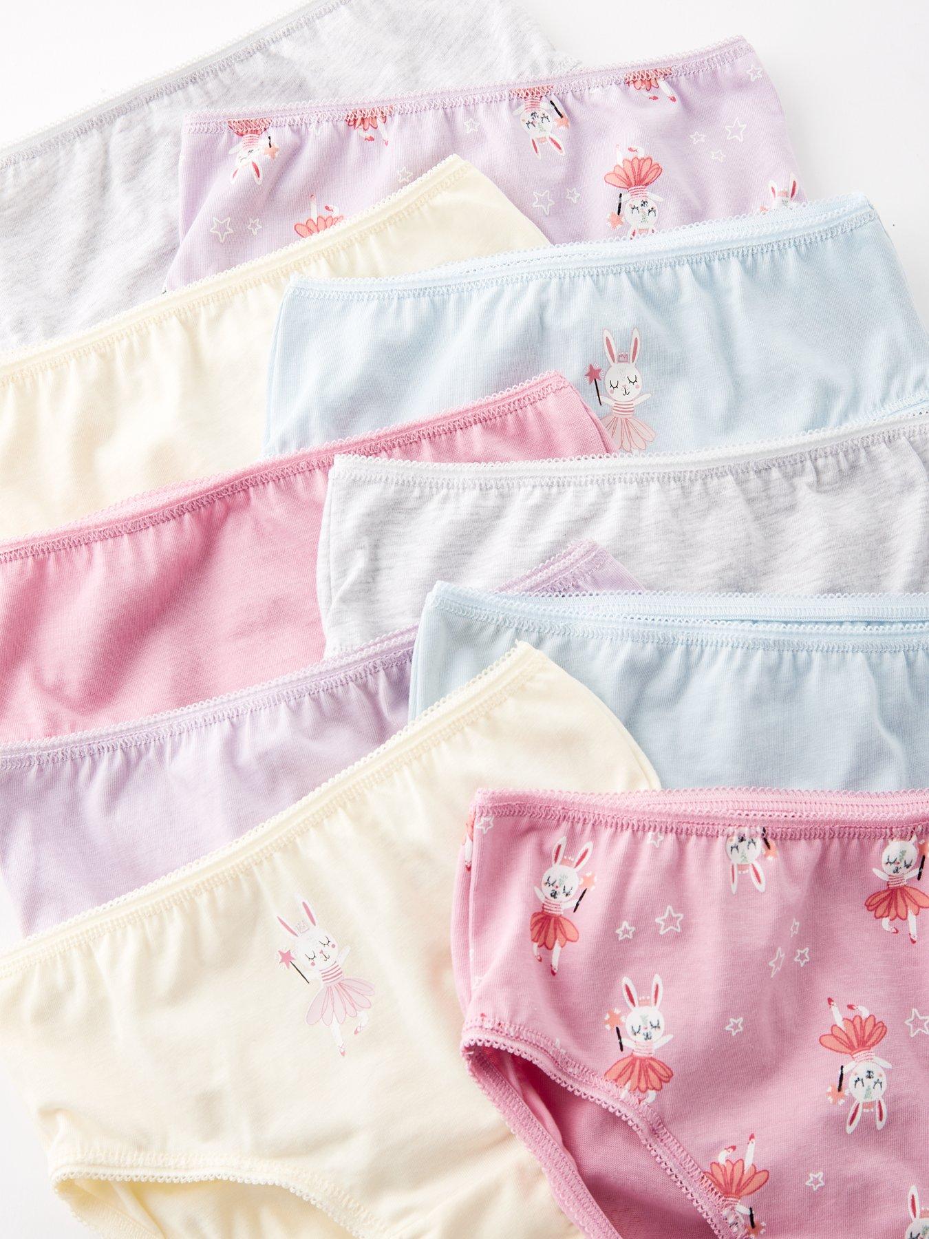 Image 5 of 5 of The Very Collection Girls 10 Pack Briefs - Bunny Print