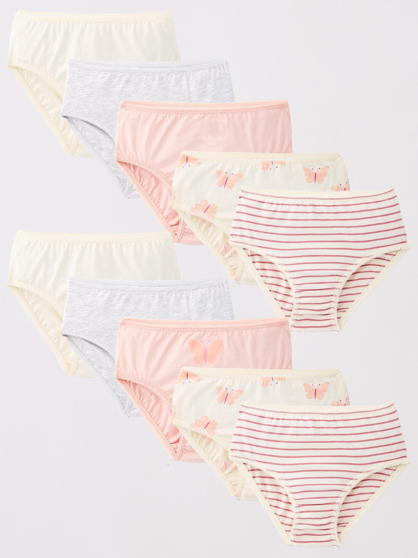 undefined Girls 10 Pack Briefs (Butterfly Print) - Multi