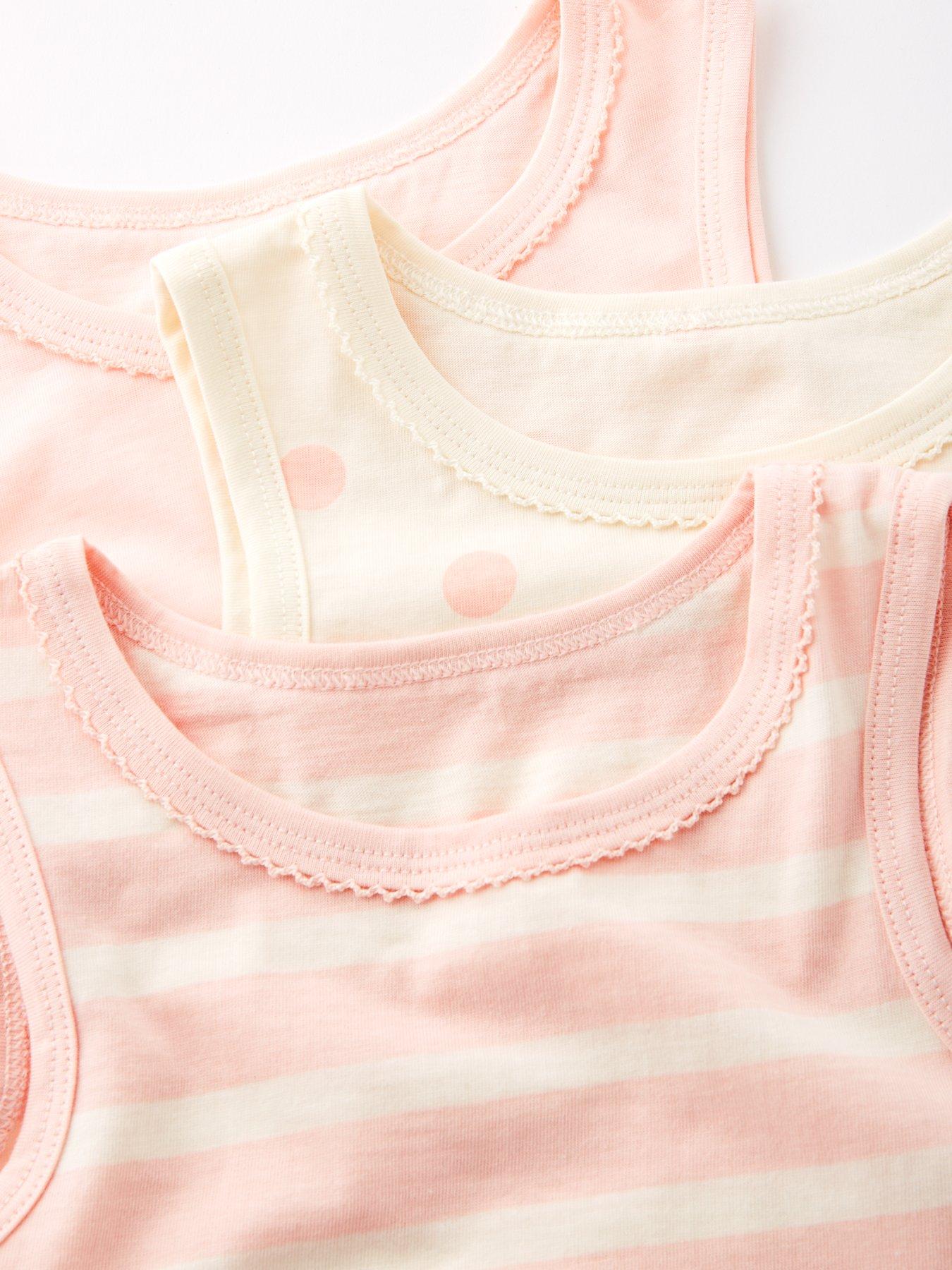 Image 5 of 5 of The Very Collection Girls 3 Pack Vests - Stripe/Spot/Solid