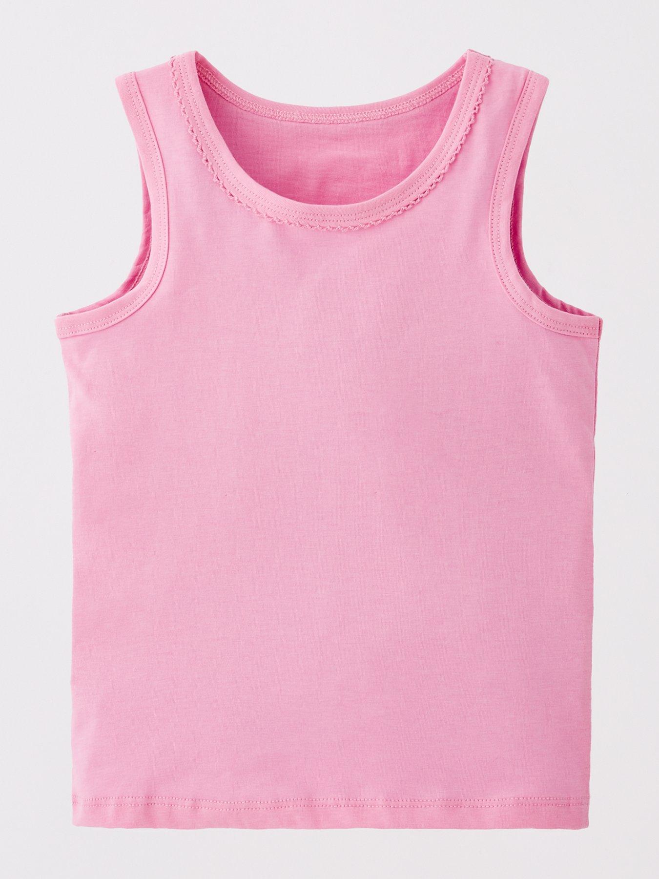 Image 3 of 5 of The Very Collection Girls 3 Pack Vests - Star And Hearts Print - Multi