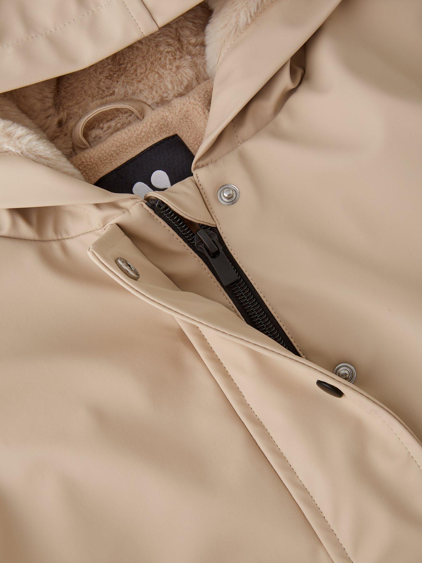 Image 4 of 6 of The Very Collection Girls Hooded Shower Resistant Fleece Lined Raincoat (3 - 16 years) - Beige