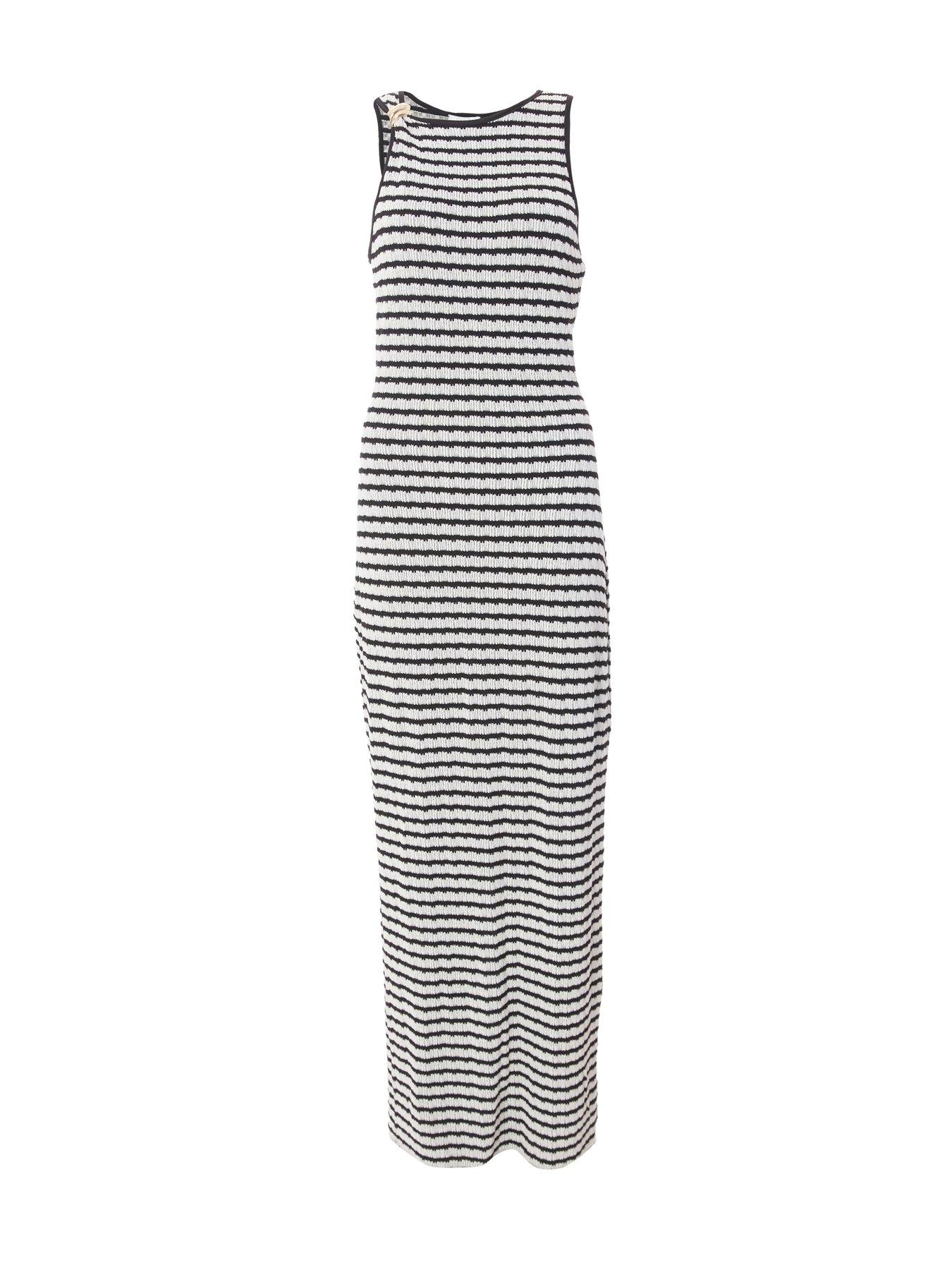 Image 4 of 6 of Quiz White Stripe Midaxi Dress