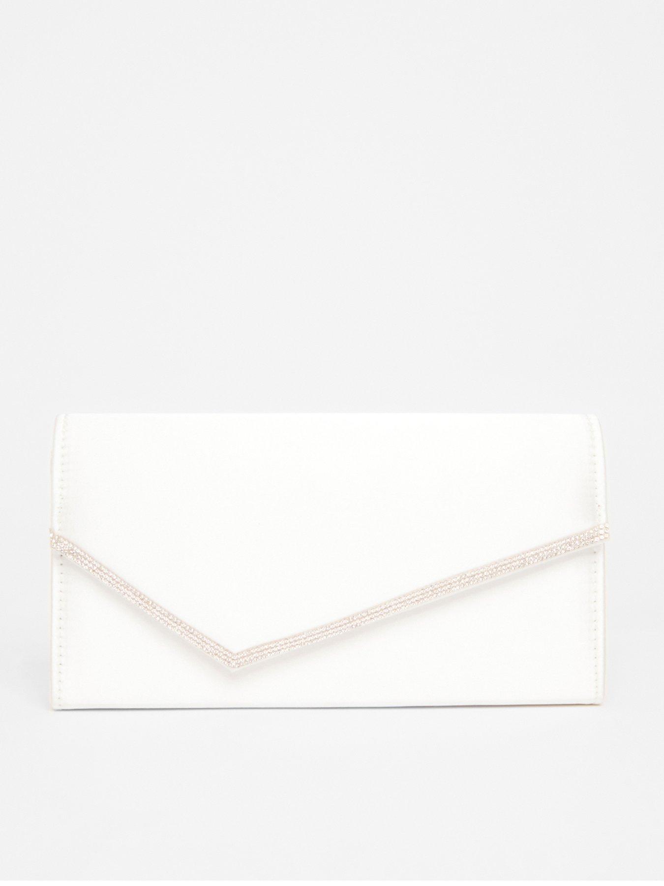 undefined White Bridal Thin Clutch