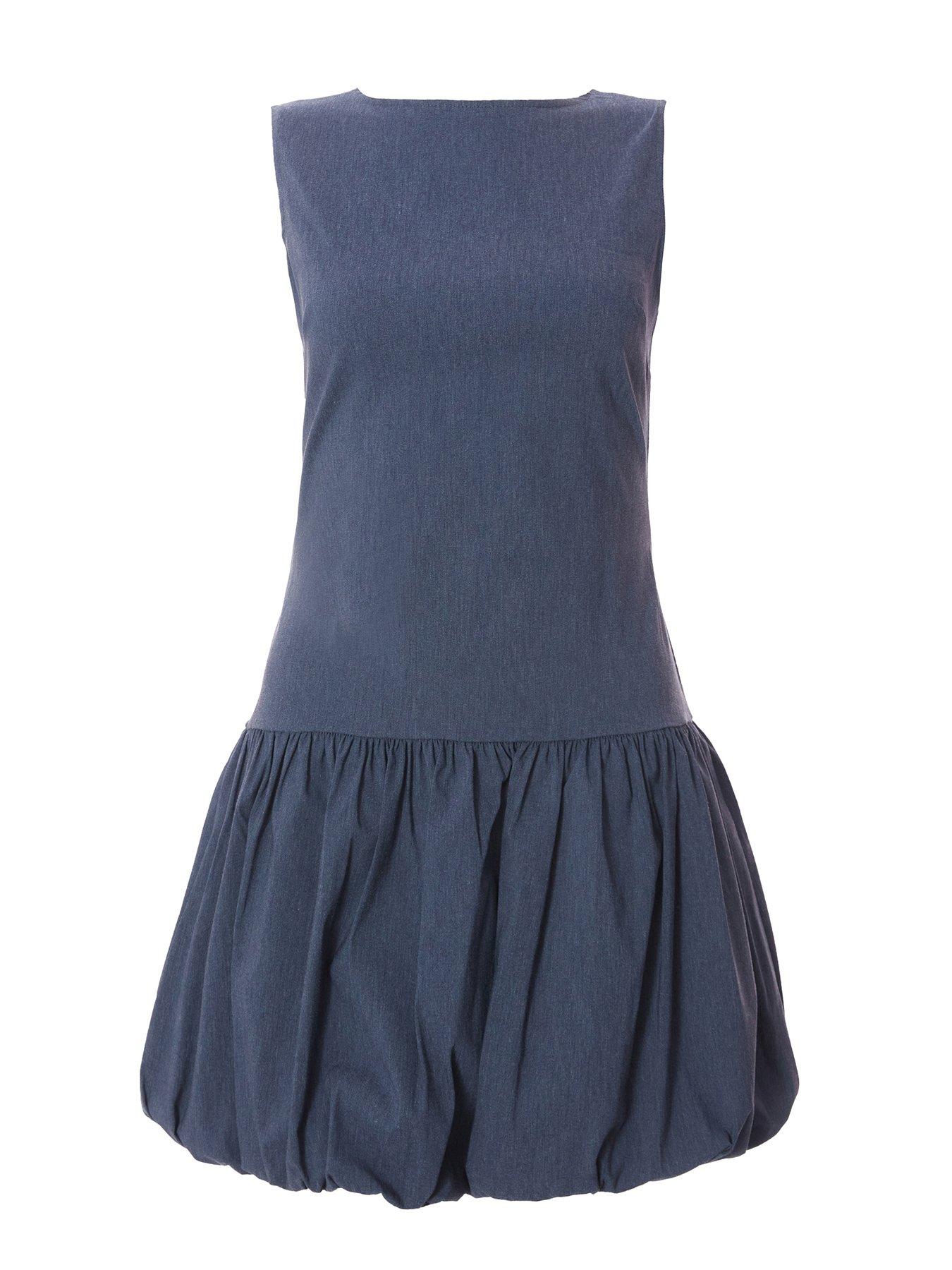 Quiz Blue Denim Puff Ball Skater Dress | Very
