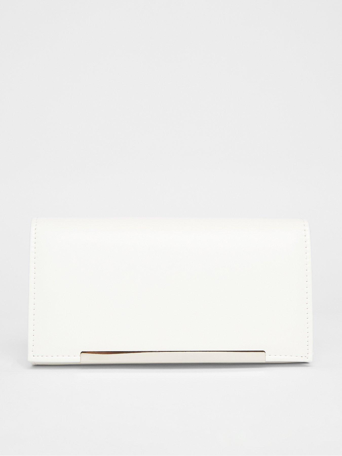 undefined White Metallic Clutch Bag