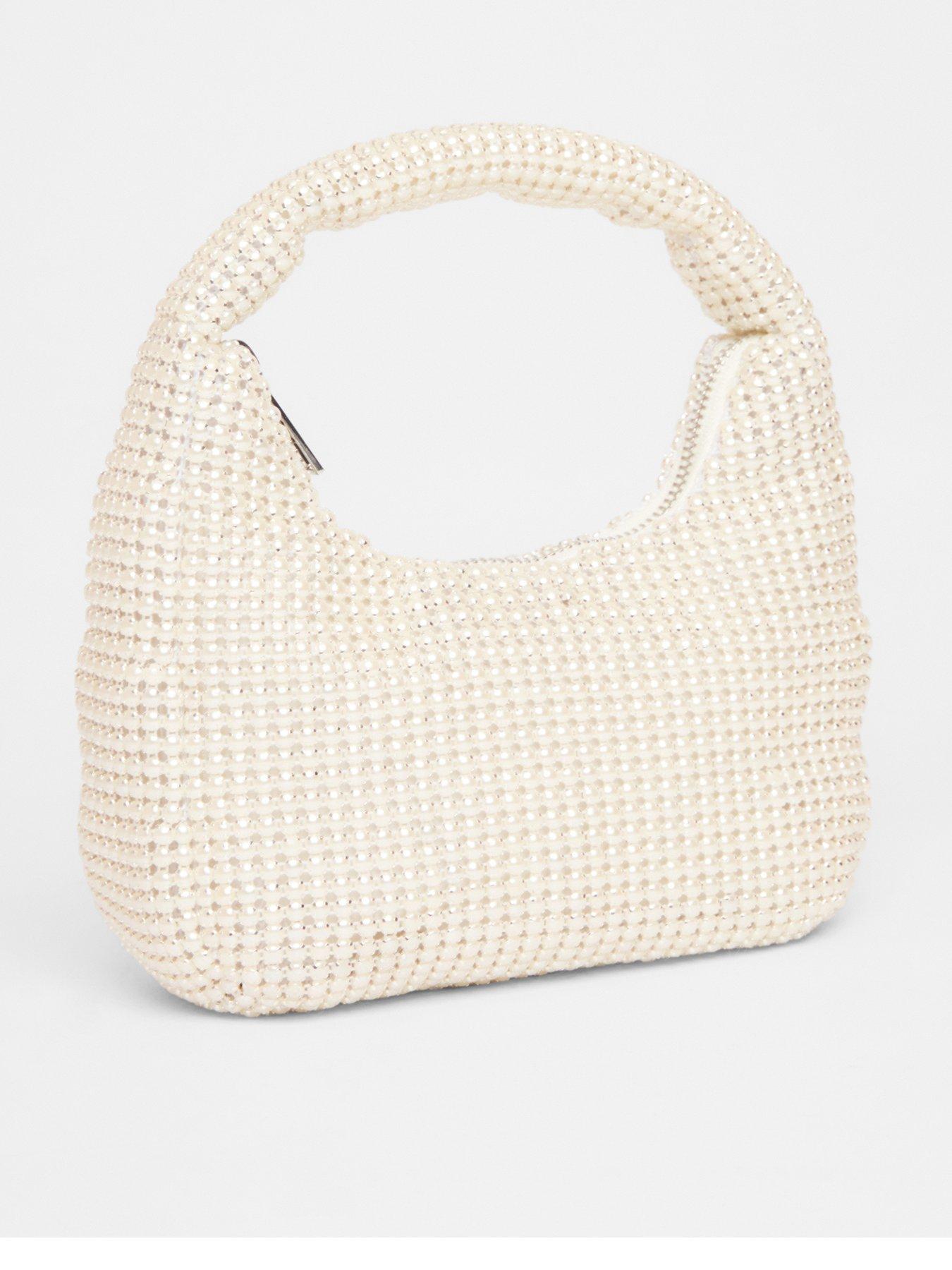 undefined White Mini Jewel Pouch Bag