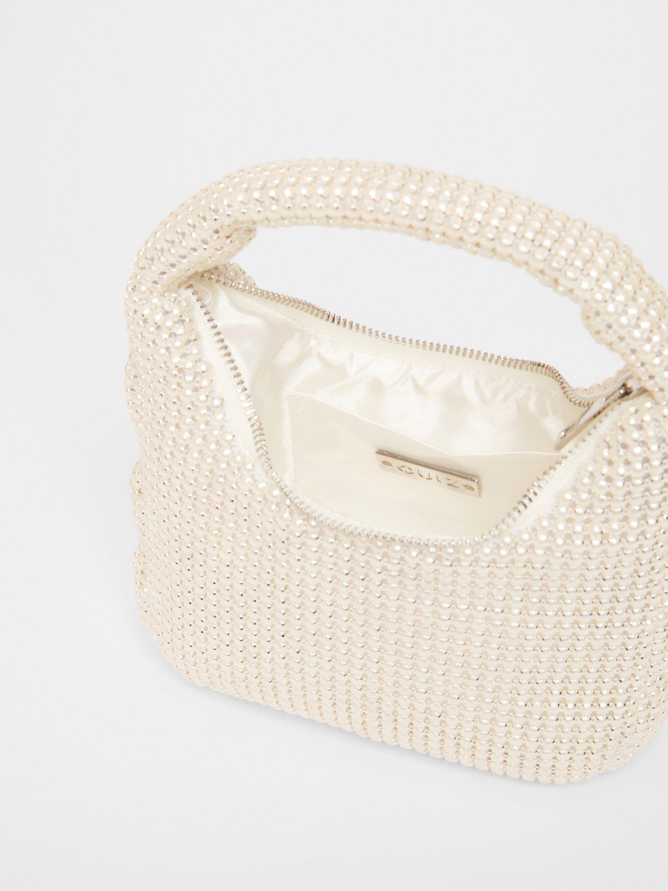 Image 4 of 4 of Quiz White Mini Jewel Pouch Bag