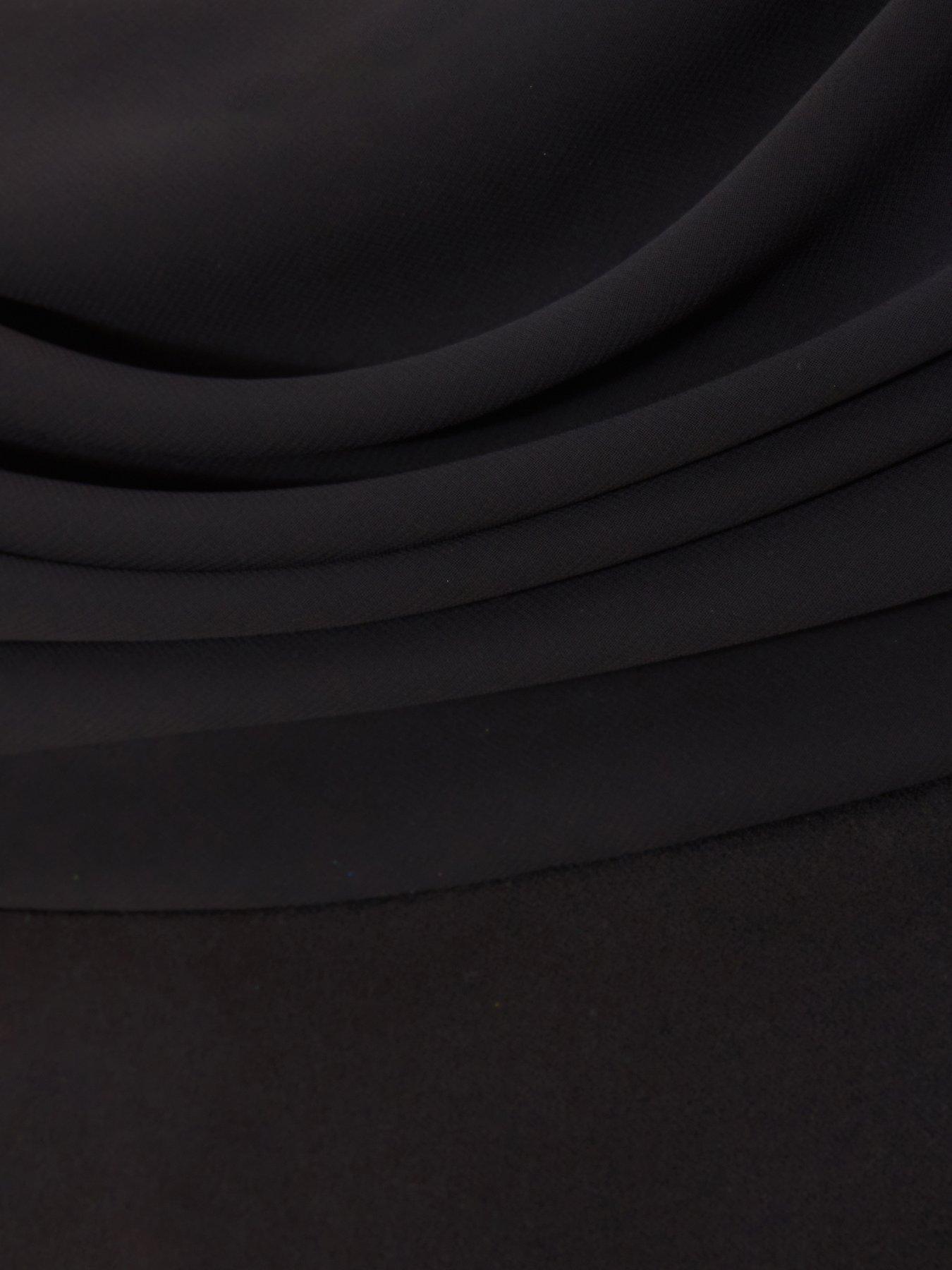 Quiz Curve Black Chiffon Bardot Maxi Dress