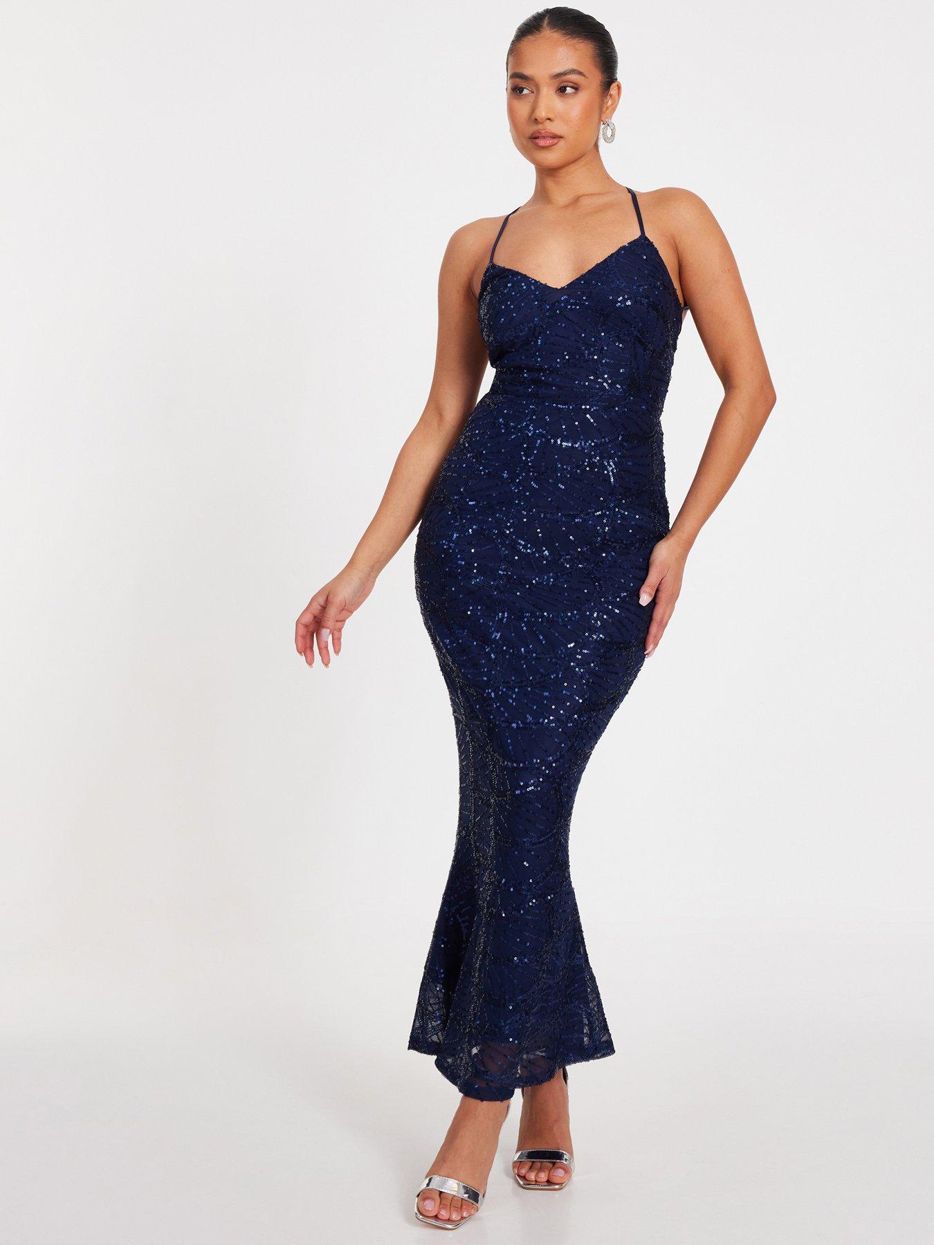 Quiz Embellished Fishtail Maxi Dress Hot Quiz Black Fishtail Maxi Dress  2026 Petite Black Sequin