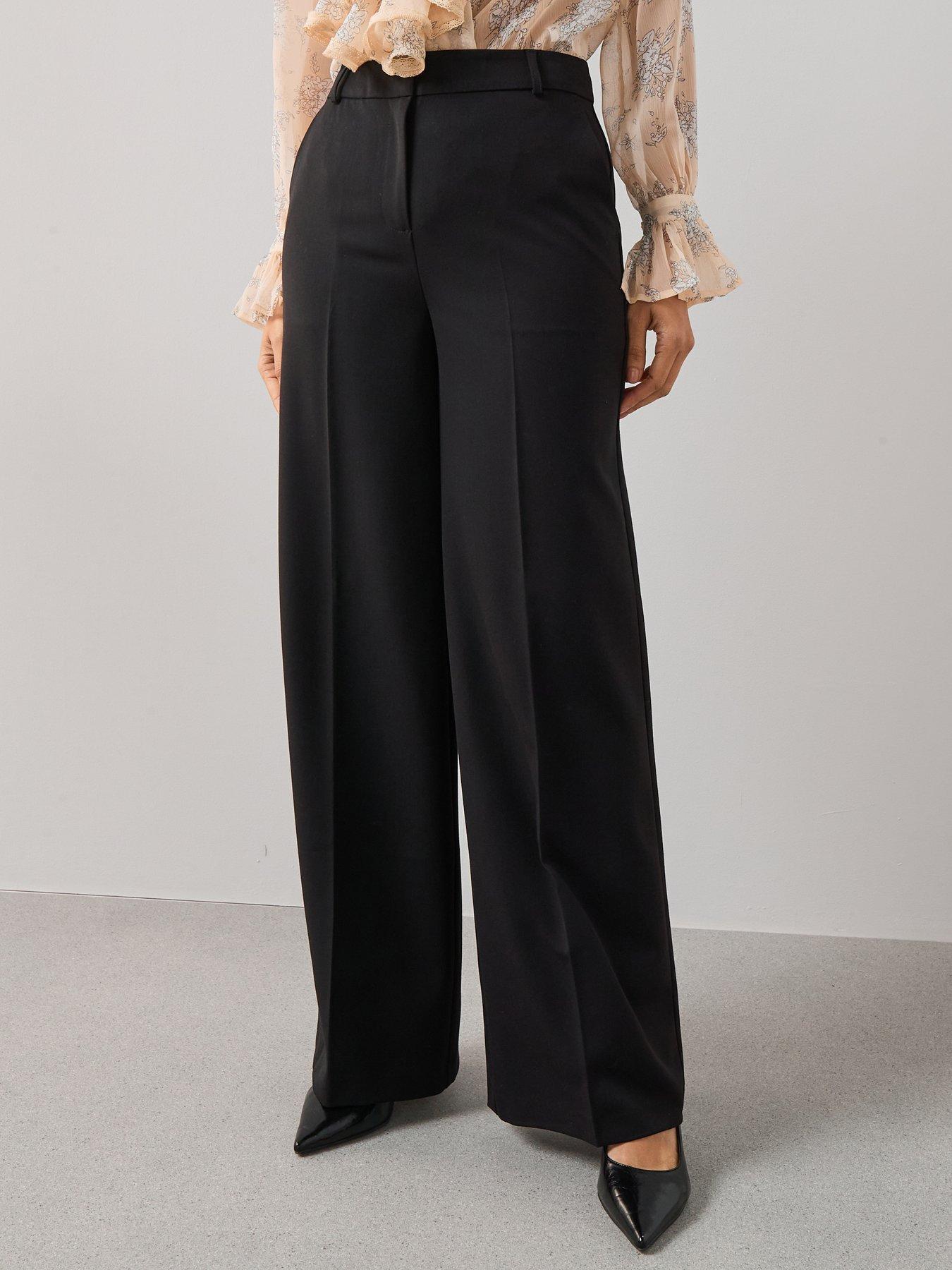 The Very Collection Wide Leg Trouser - Black