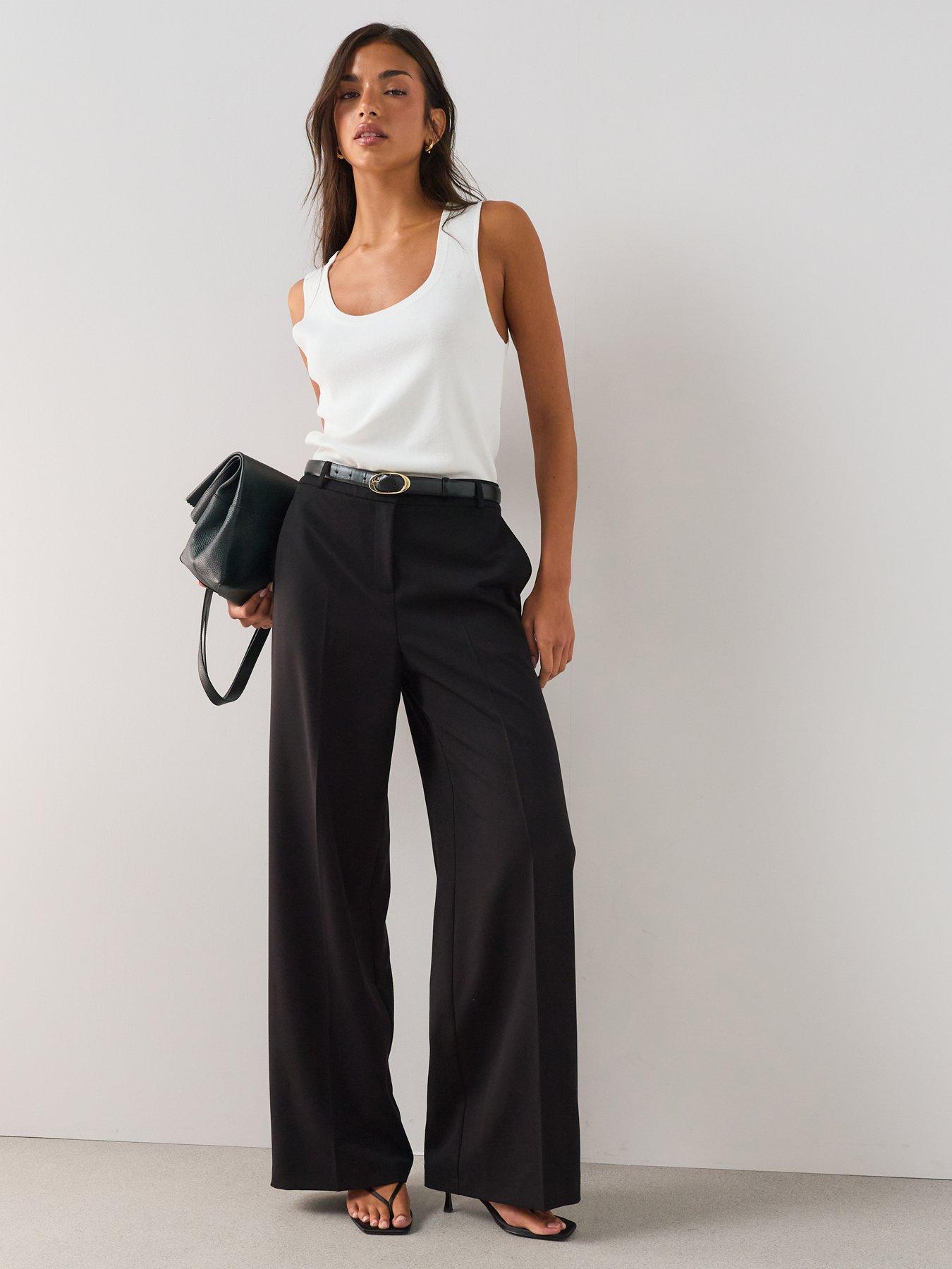 The Very Collection Petite Wide Leg Trouser - Black