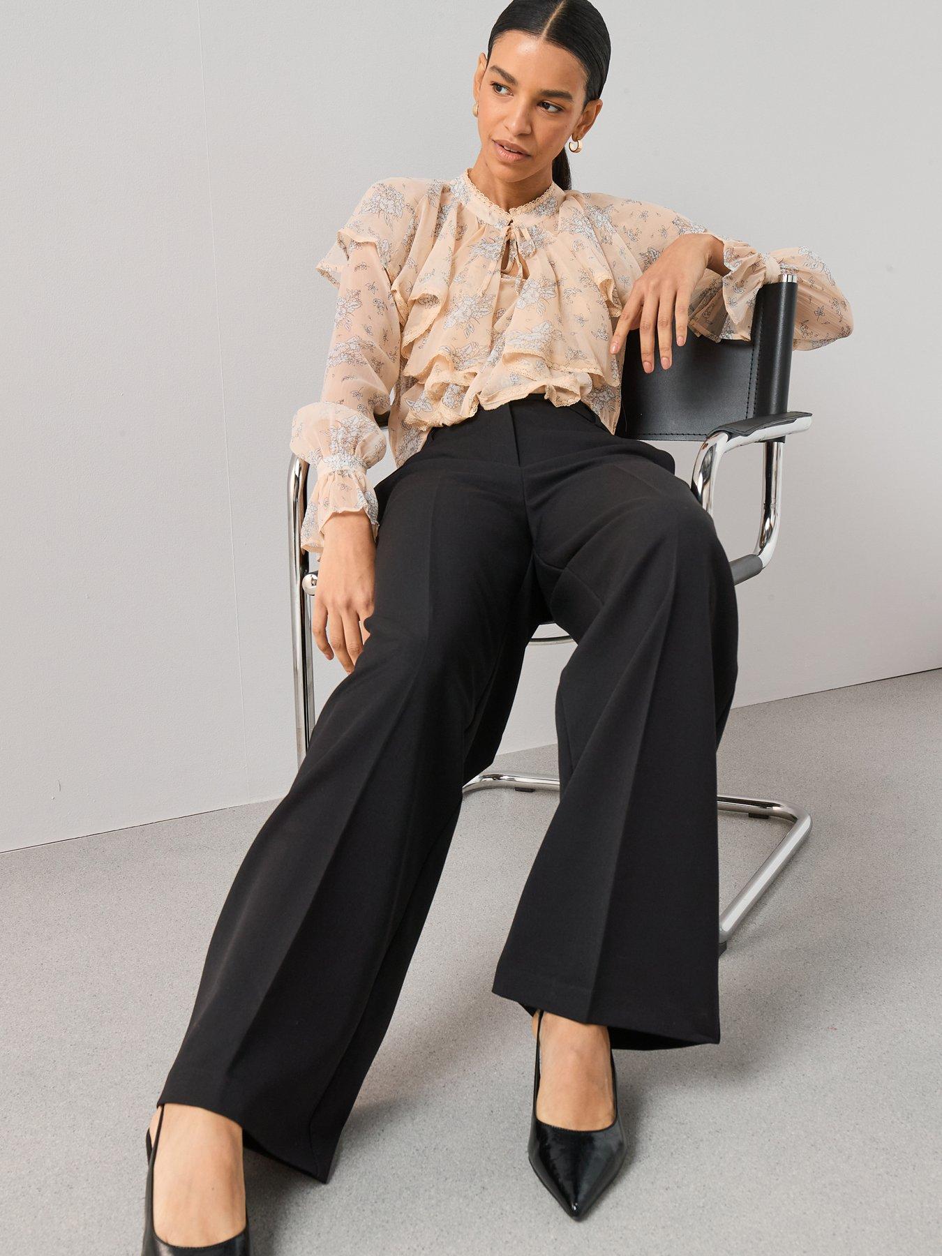Image 5 of 6 of The Very Collection Petite Wide Leg Trouser - Black
