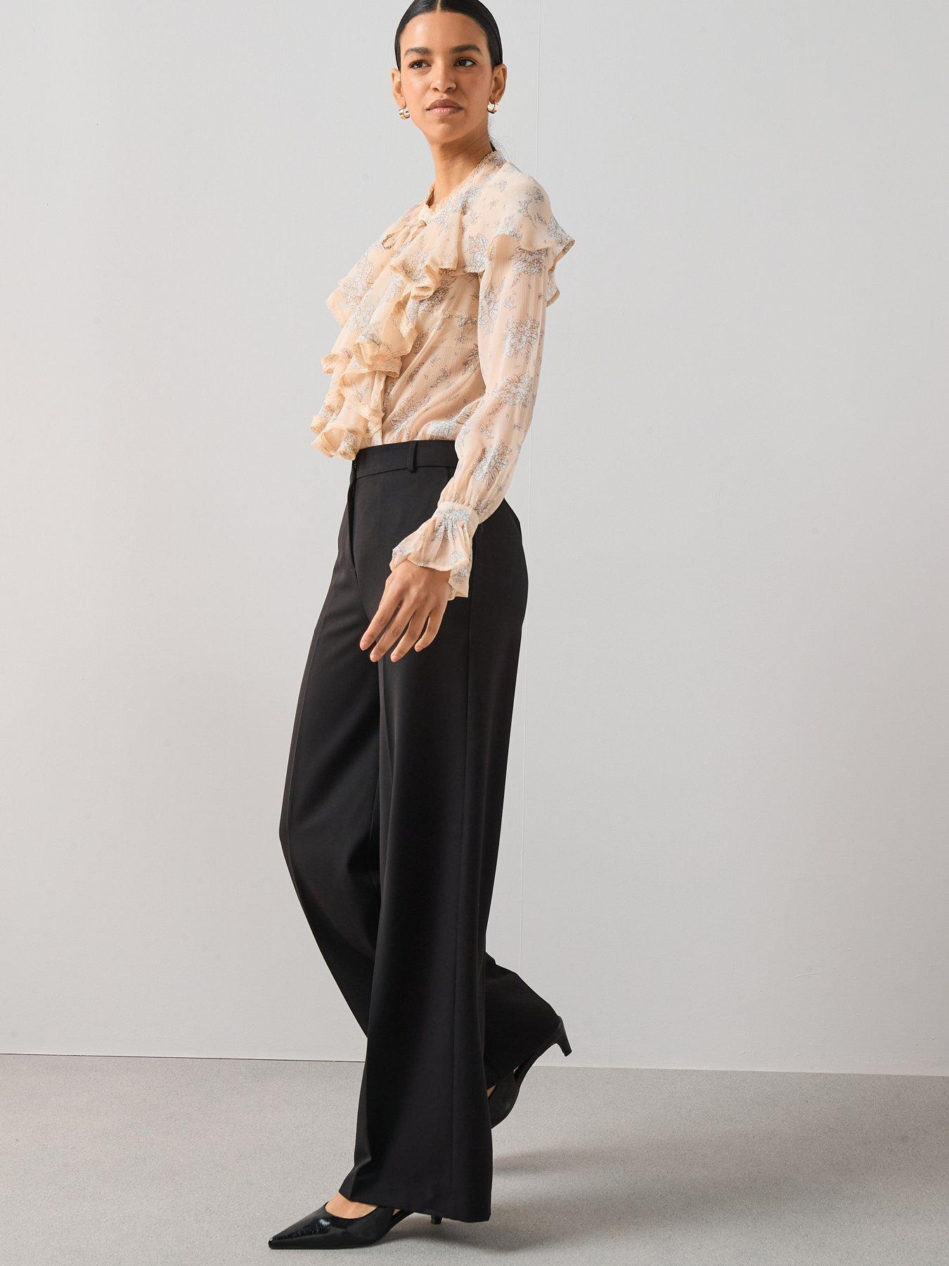 Image 6 of 6 of The Very Collection Petite Wide Leg Trouser - Black