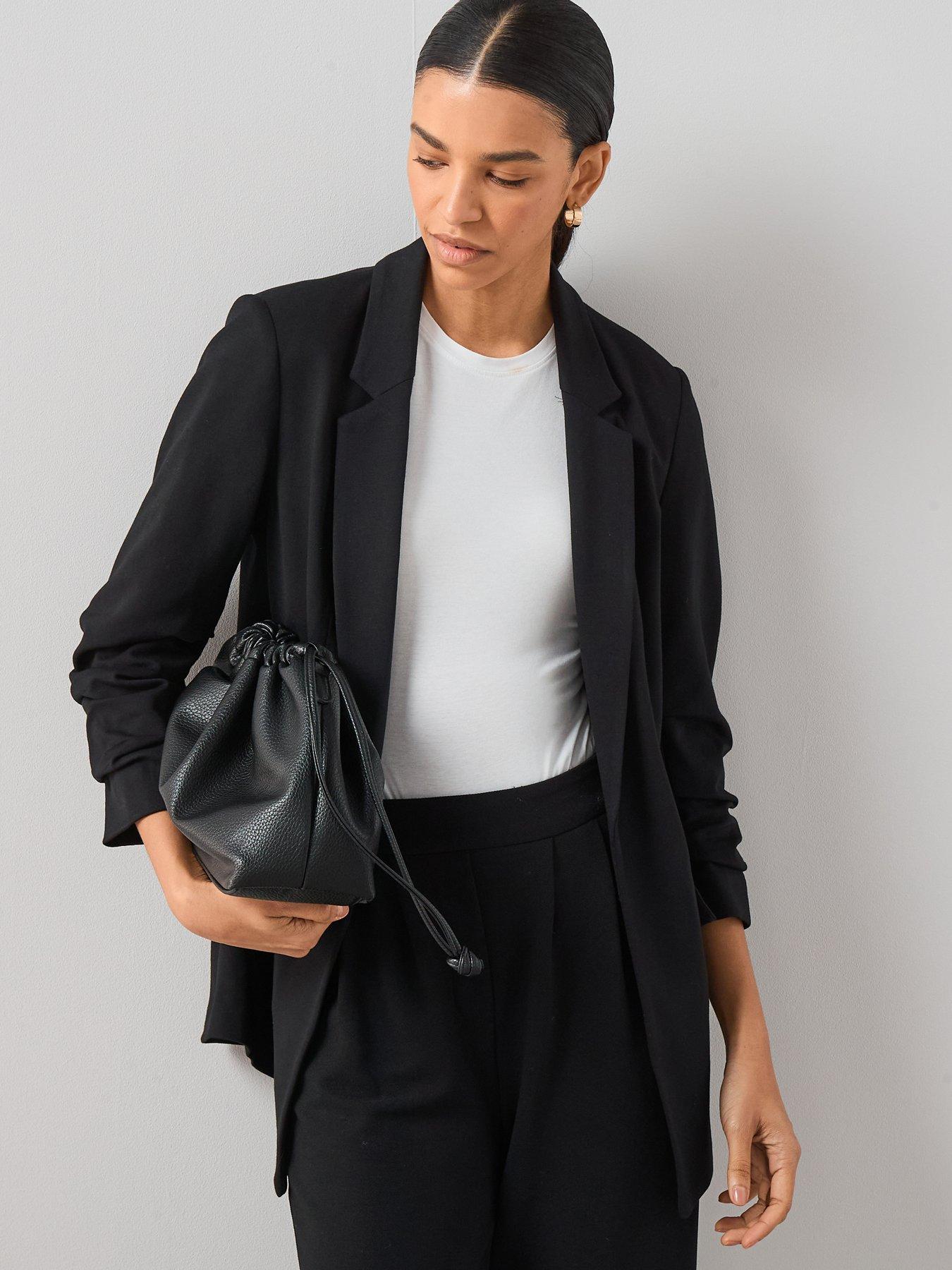 the-very-collection-ultimate-ruched-sleeve-blazer-black