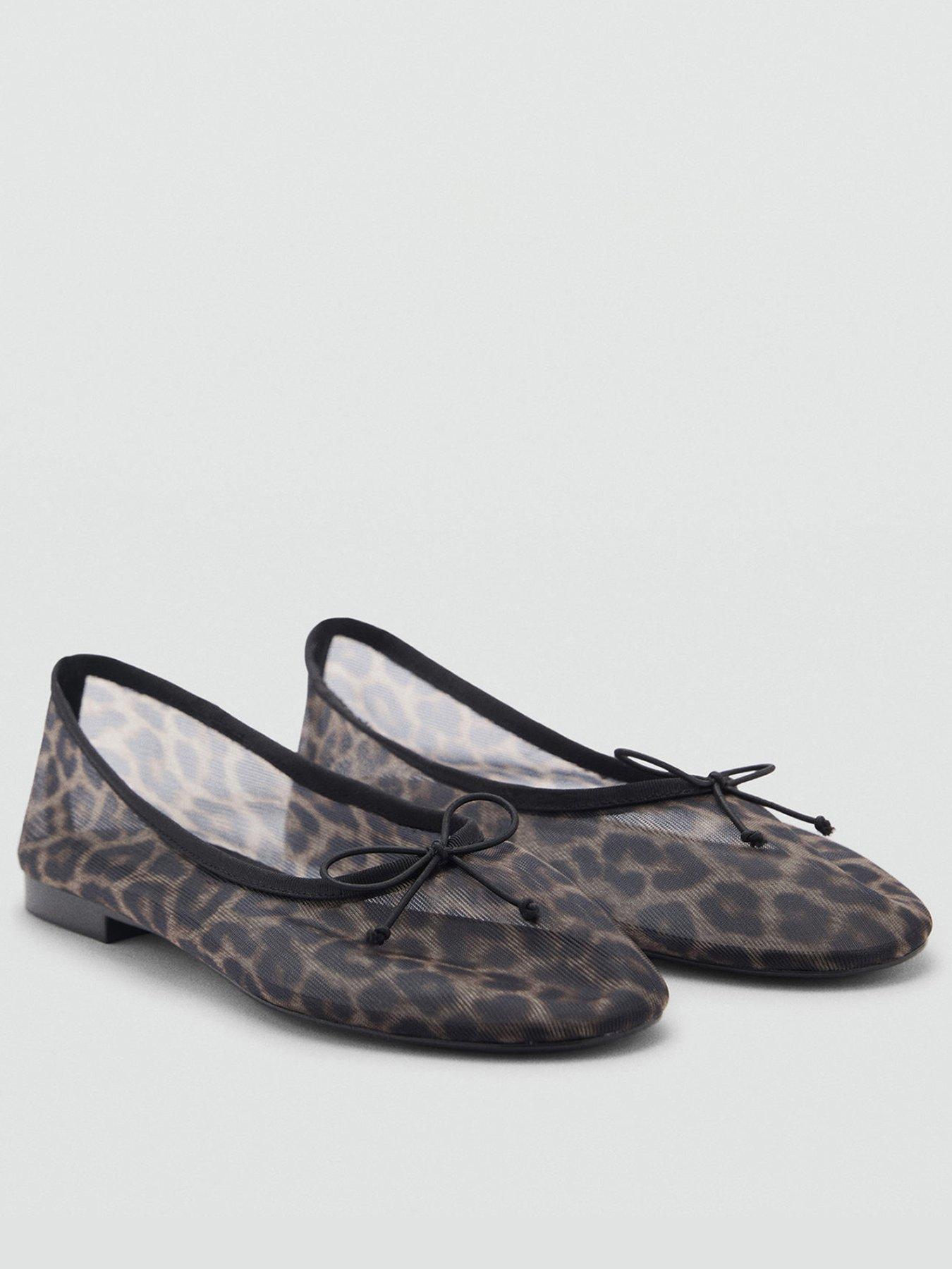Mango Leopard Semi Transparent Ballerina Black Very