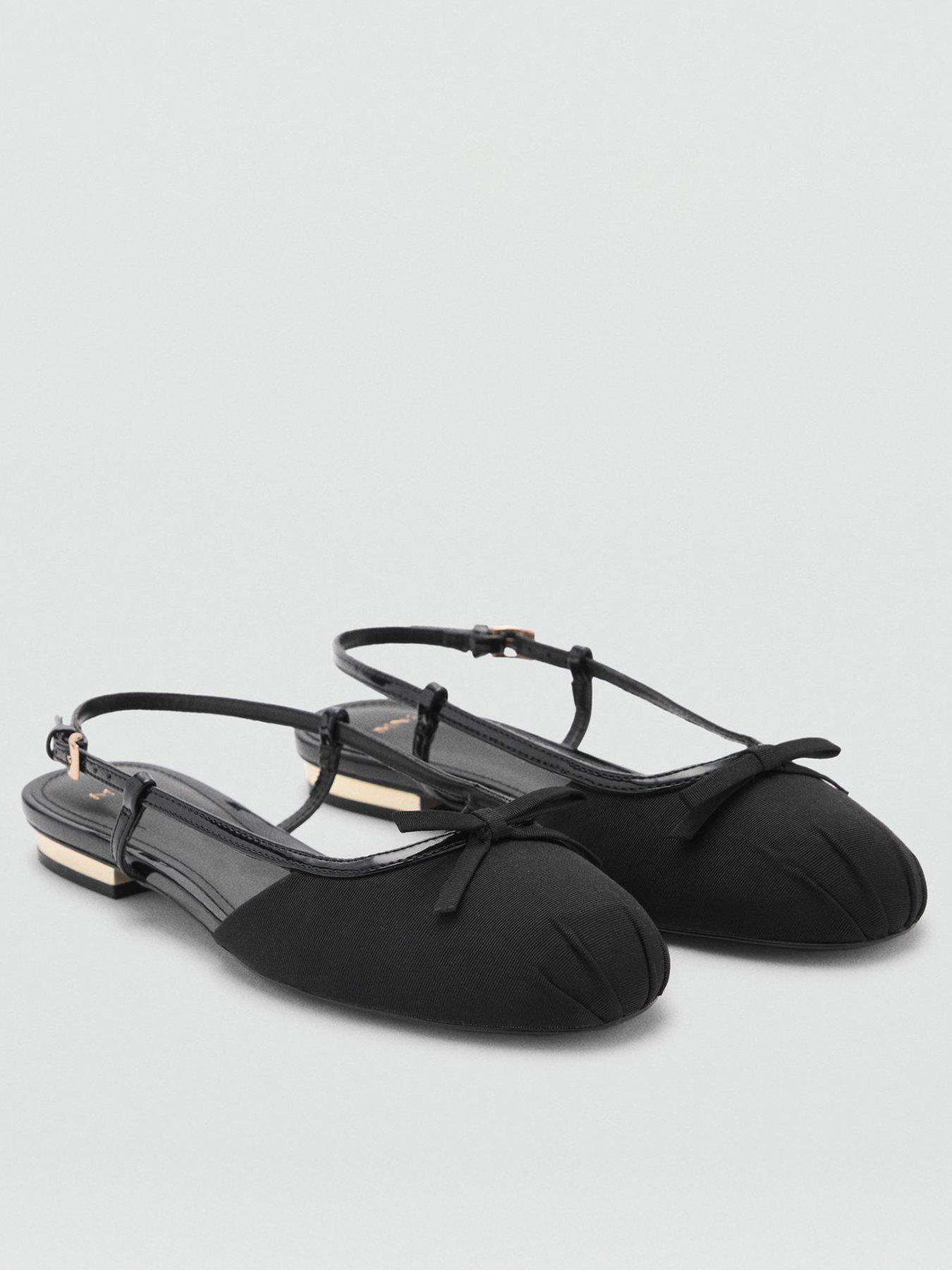 Image 1 of 4 of Mango Ballet Flats With Decorative Bow Tie