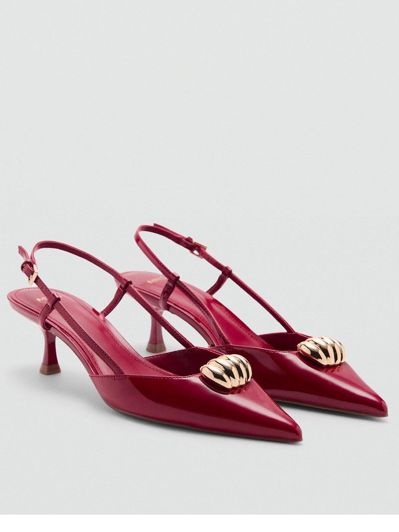Image 1 of 5 of Mango High Heeled Shoes With Metallic Detail