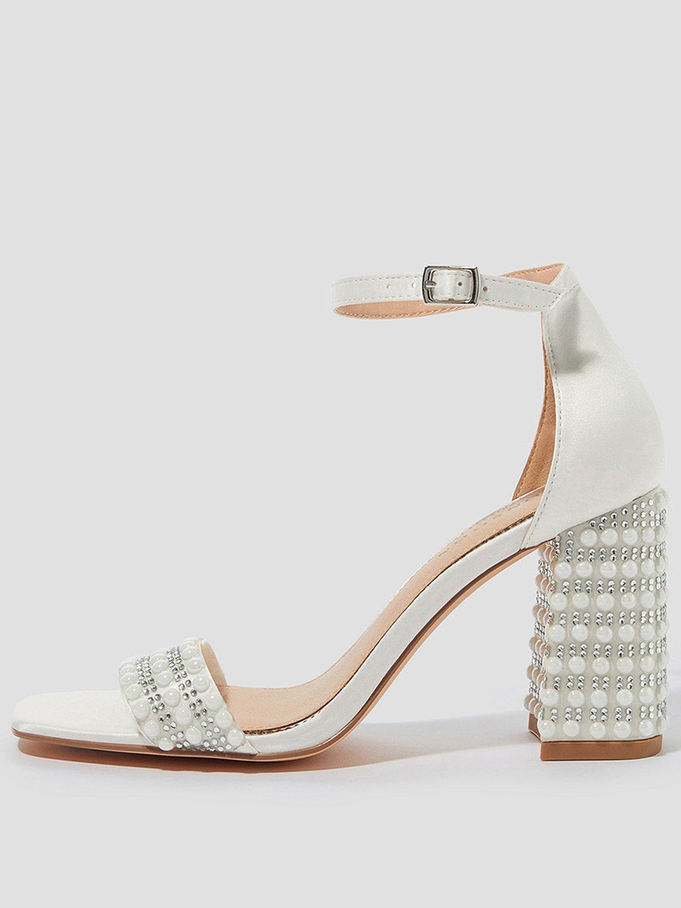 Monsoon Bridal Penelope Pearl Heeled Sandals Cream Very