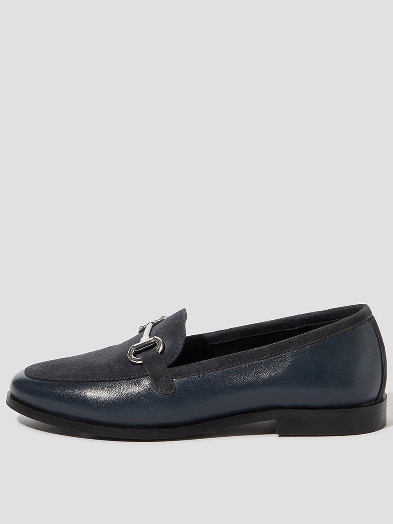 Image 1 of 3 of Monsoon Leather Suede Loafer - Navy