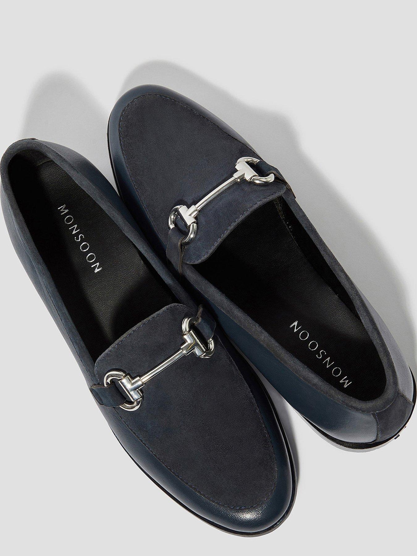 Image 3 of 3 of Monsoon Leather Suede Loafer - Navy