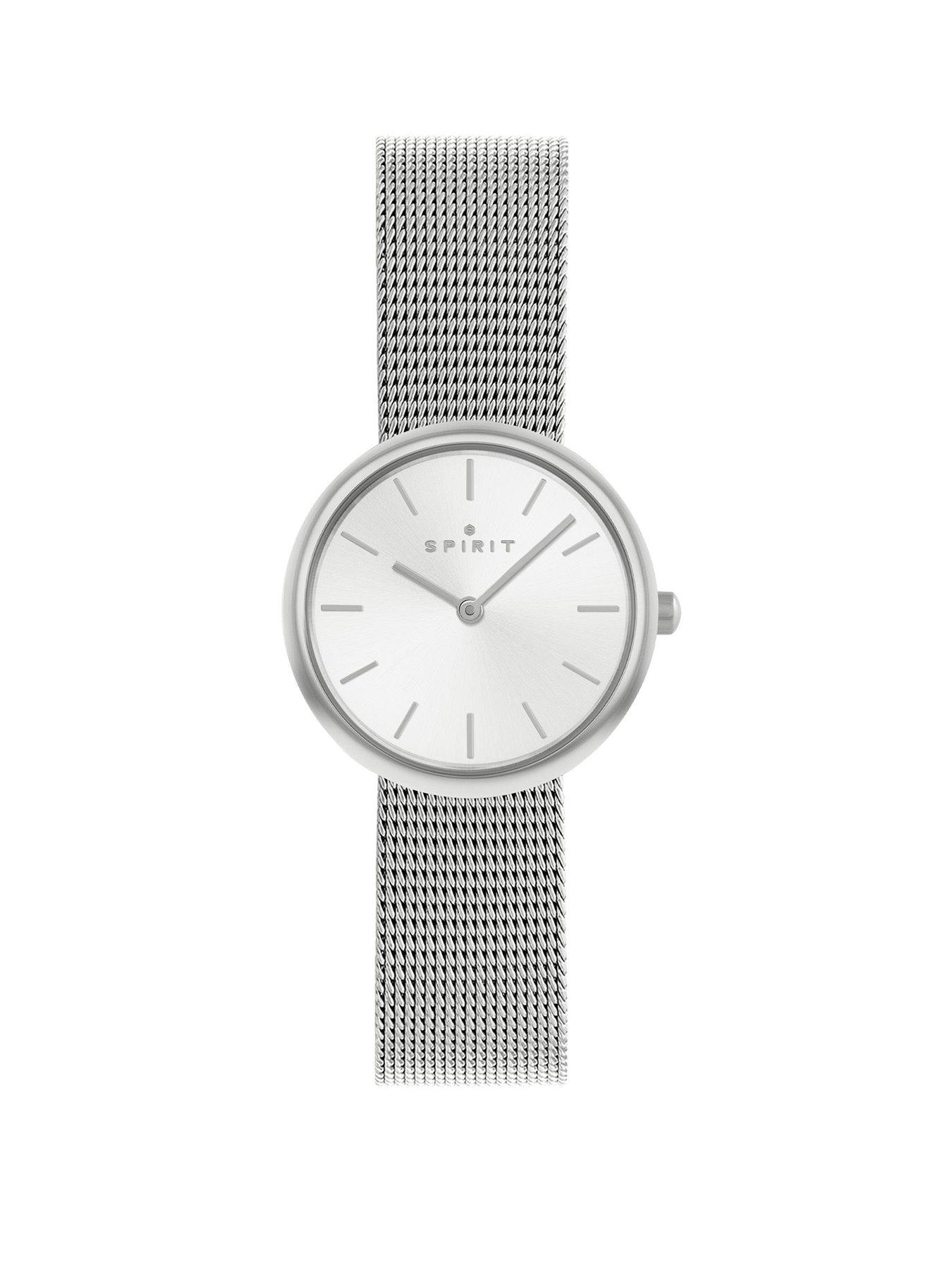 undefined Ladies Polished Silver Stainless Steel Mesh Bracelet Watch