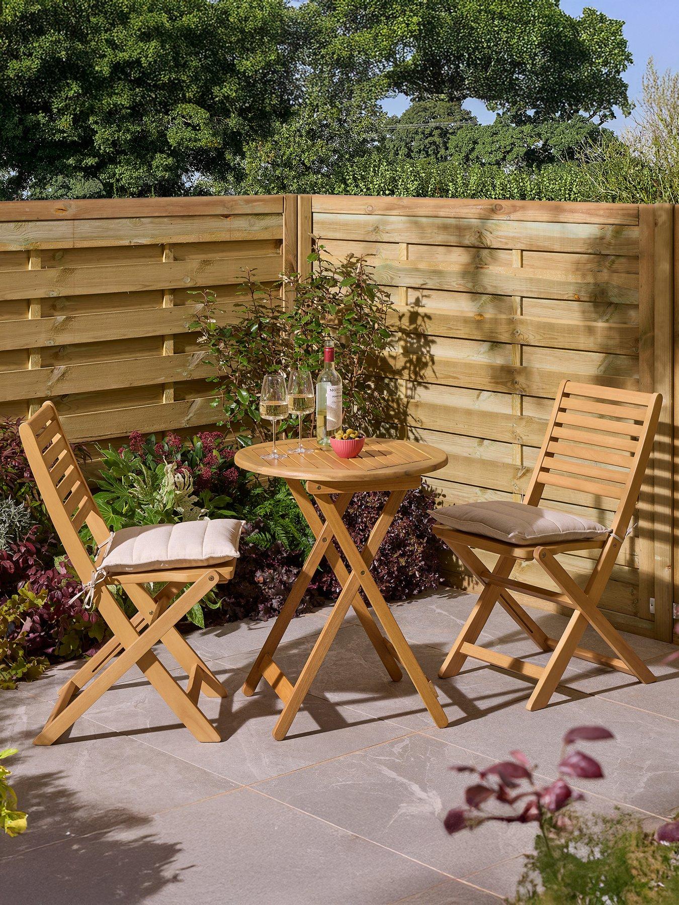 Image of Rowlinson Ashdown Folding Bistro Set With Cushions
