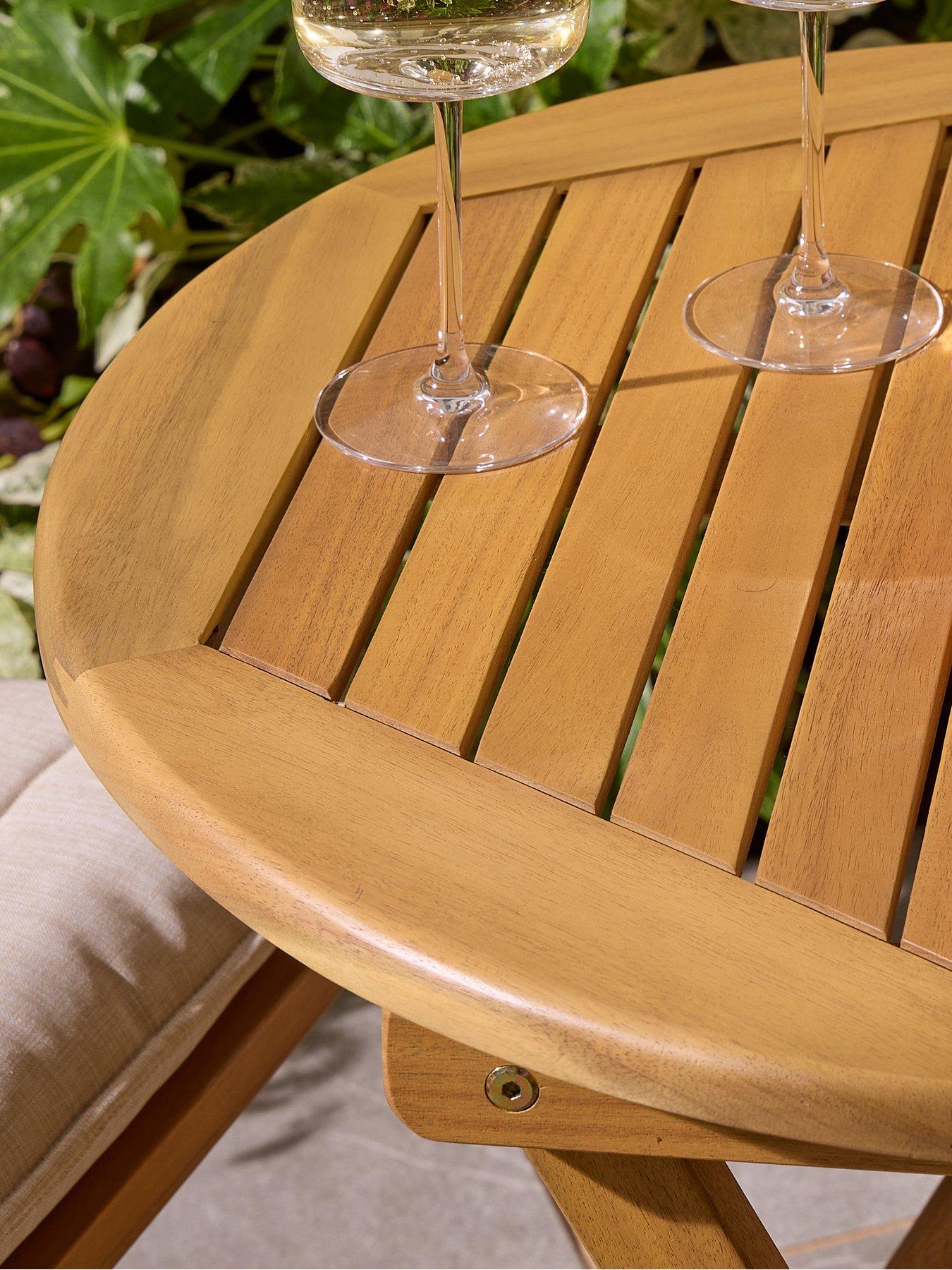 Rowlinson Ashdown Folding Bistro Set With Cushions Very