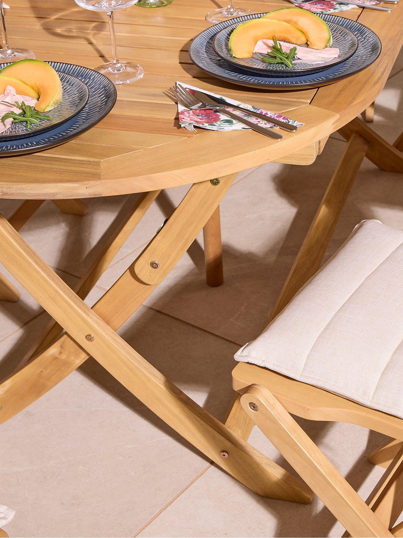 Image 6 of 7 of Rowlinson Ashdown Folding 8 Seat Oval Dining Set With Cushions