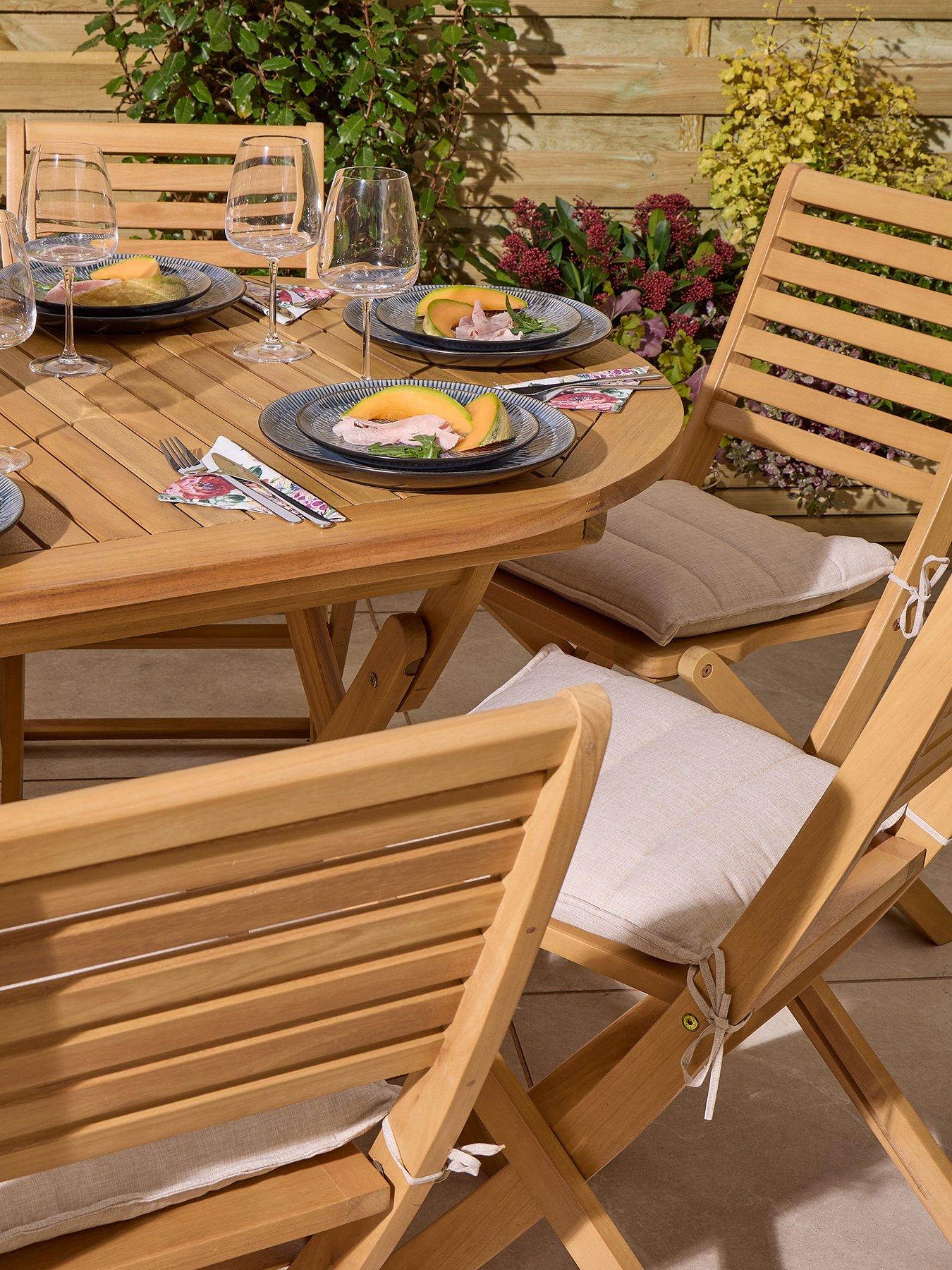 Image 7 of 7 of Rowlinson Ashdown Folding 8 Seat Oval Dining Set With Cushions